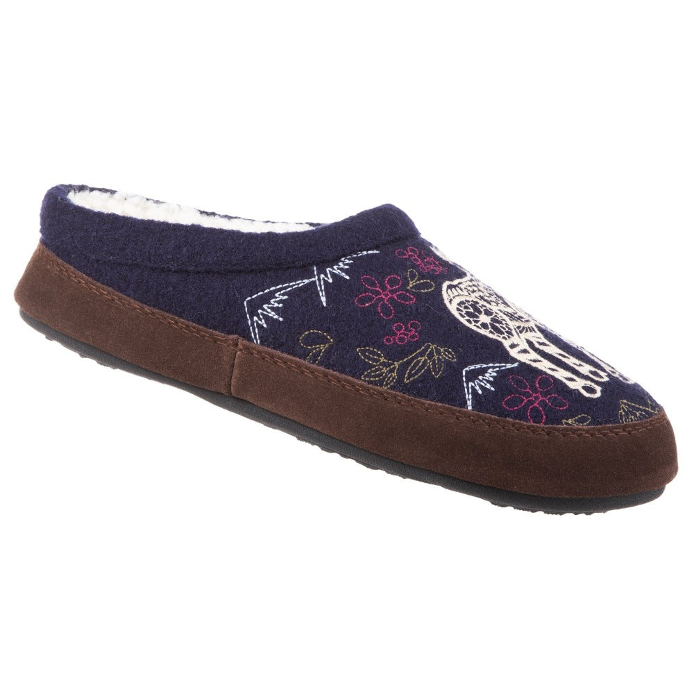 Women's Cozy Forest Mule Slippers with Non-Slip Indoor/Outdoor Sole - Soft House Shoes for Relaxing at Home, Quick Errands & Backyard Comfort
