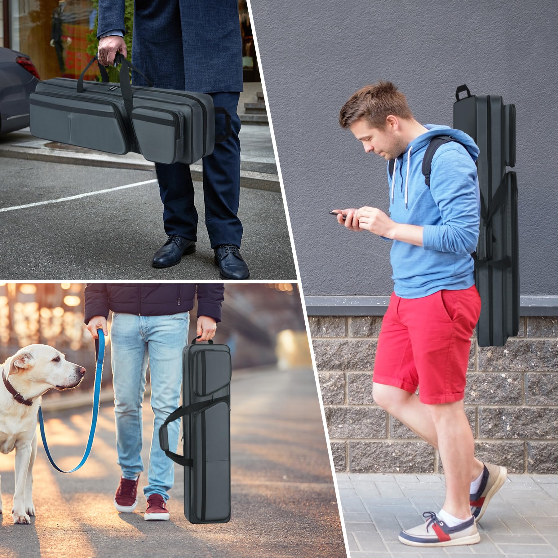 **Premium 4x4 Pool Cue Case - Thick Soft Flannel Billiard Stick Bag with Multiple Pockets for 4 Butts & 4 Shafts, Adjustable Shoulder Strap & Handle - Ideal for Pool Halls, Tournaments & Travel**