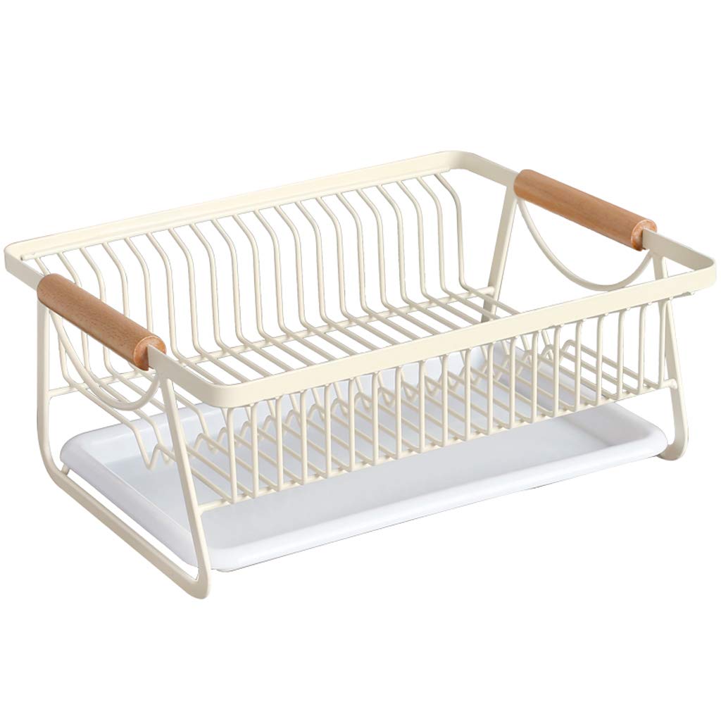 Premium Japanese Wrought Iron Dish Drainer Rack - Heavy Duty Kitchen Utensil Organizer & Tableware Storage Basket with Drain Stand | Perfect for Countertop, Sink Side & Small Space Kitchen Organization