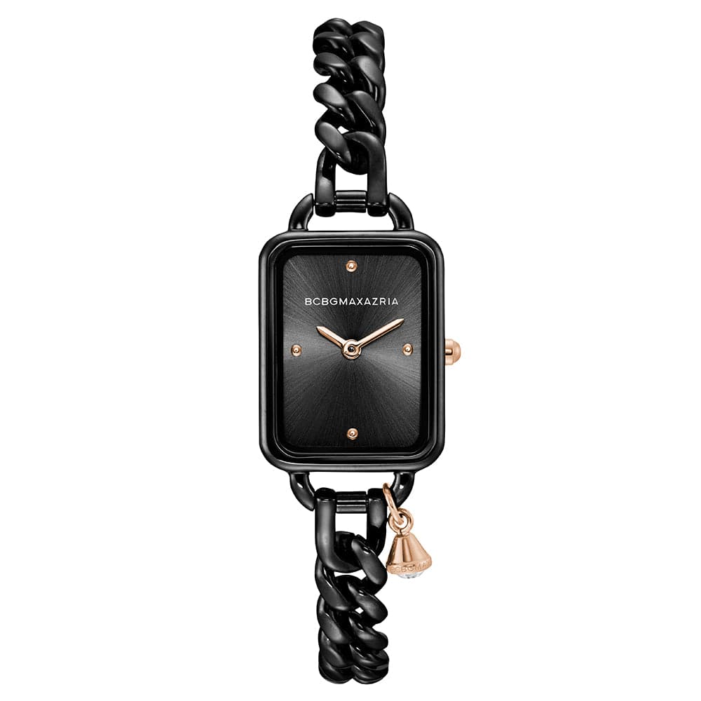 BCBGMAXAZRIA Women's Quartz Watch with Black Stainless Steel Band BG50845002 - Elegant Timepiece for Office, Party & Everyday Wear