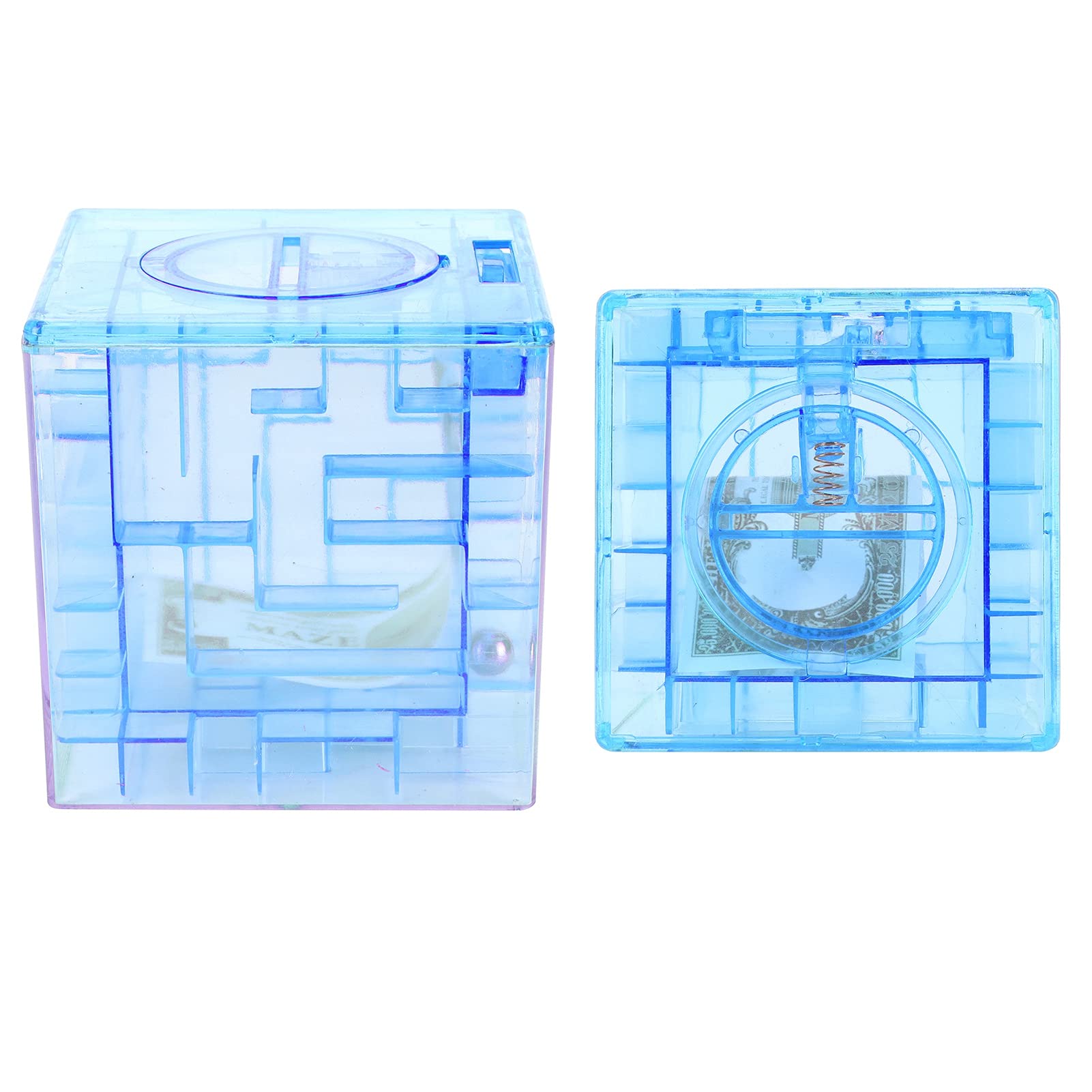 Fun Money Puzzle Gift Box for Kids - Innovative Mini Coin Bank Cash Holder for Children (Blue) - Perfect for Birthday Gifts, Piggy Bank Alternative & Financial Learning Toy