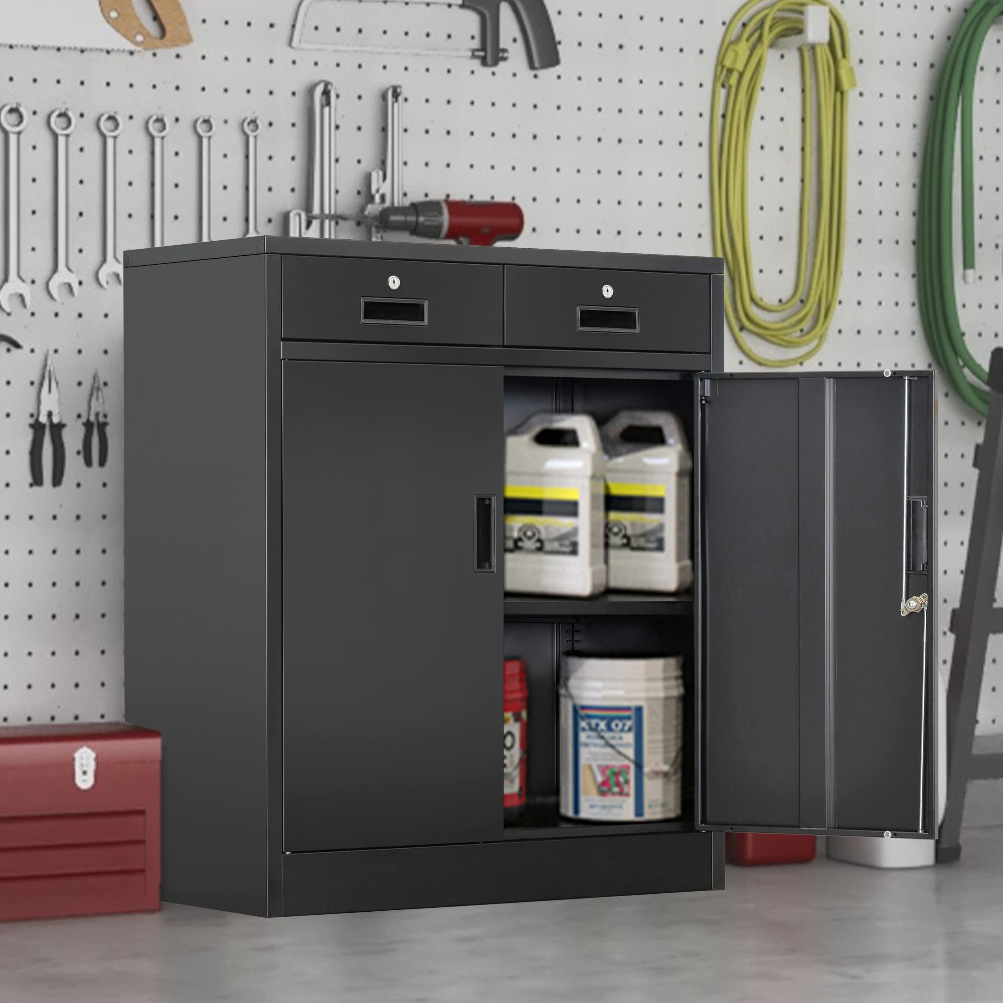 Black Metal Storage Cabinet 36