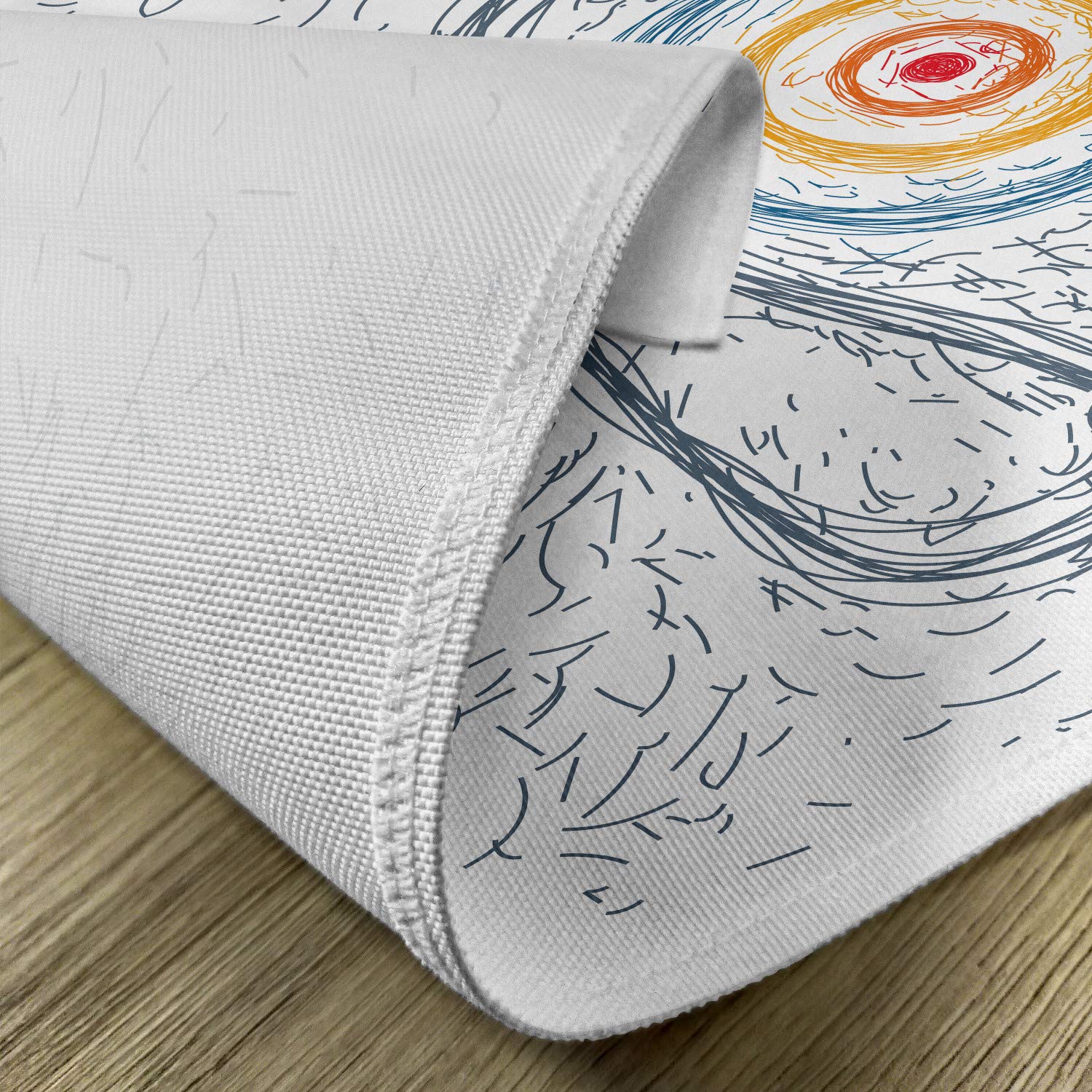 Ambesonne Psychedelic Place Mats Set of 4 - Hand Drawn Confused Man Portrait with Hypnotic Eyes - Washable Fabric Table Mats for Dining Room & Kitchen Decor - Perfect for Boho, Hippie & Retro Themed Parties