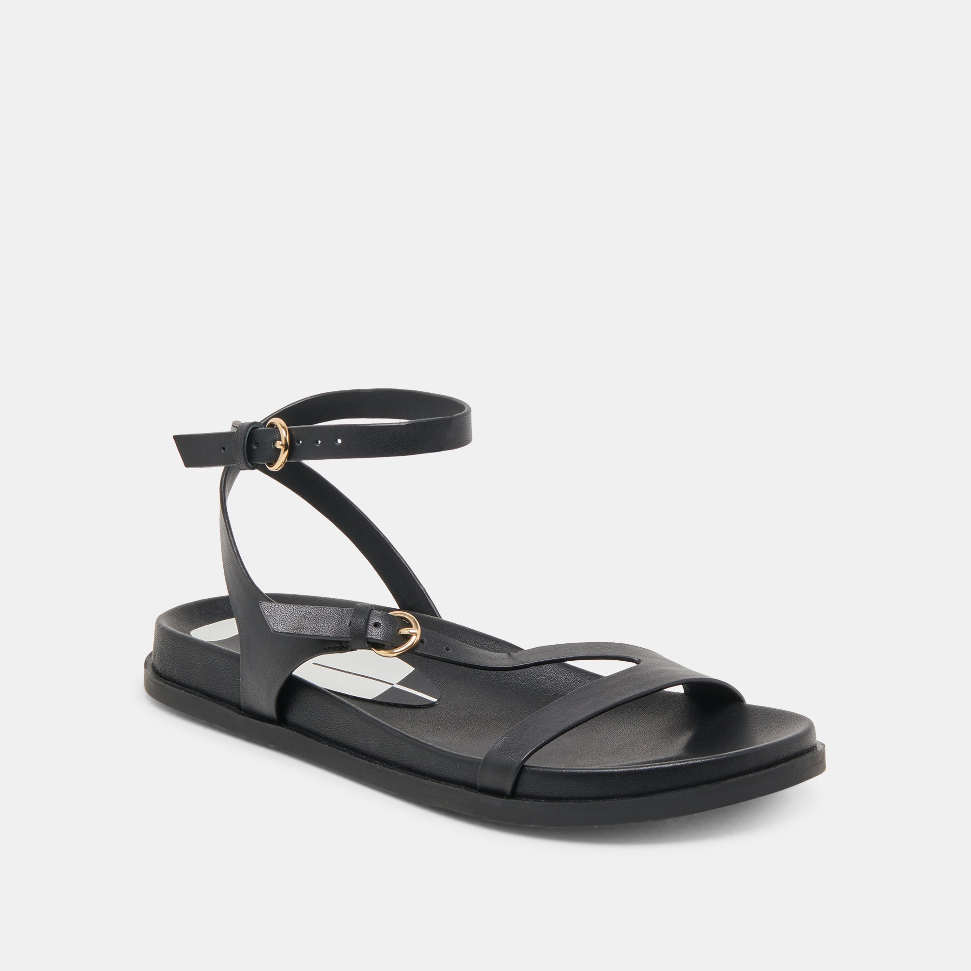 Darlis Women's Black Leather Sandals - Comfortable & Stylish for Summer, Beach, and Casual Wear