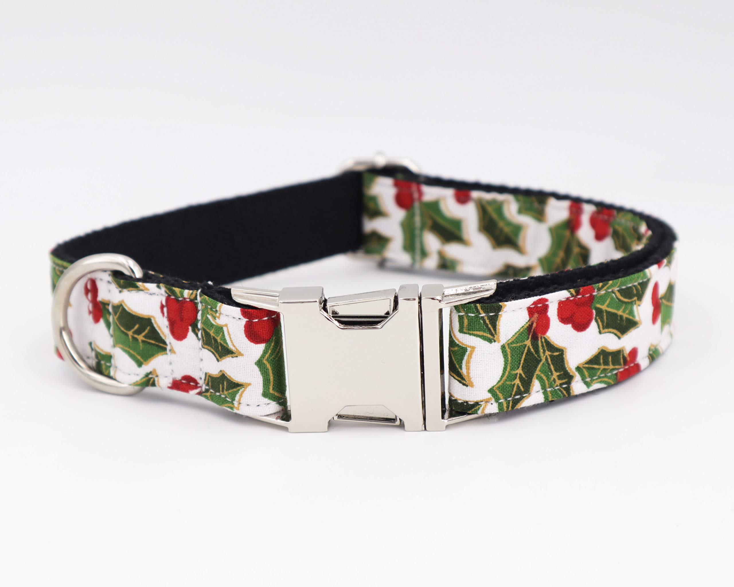 Christmas Dog Collar with Flower - Adjustable Pet Collar for Small to Medium Dogs, Perfect Holiday Gift for Girl Puppies - Great for Christmas Photos & Holiday Parties