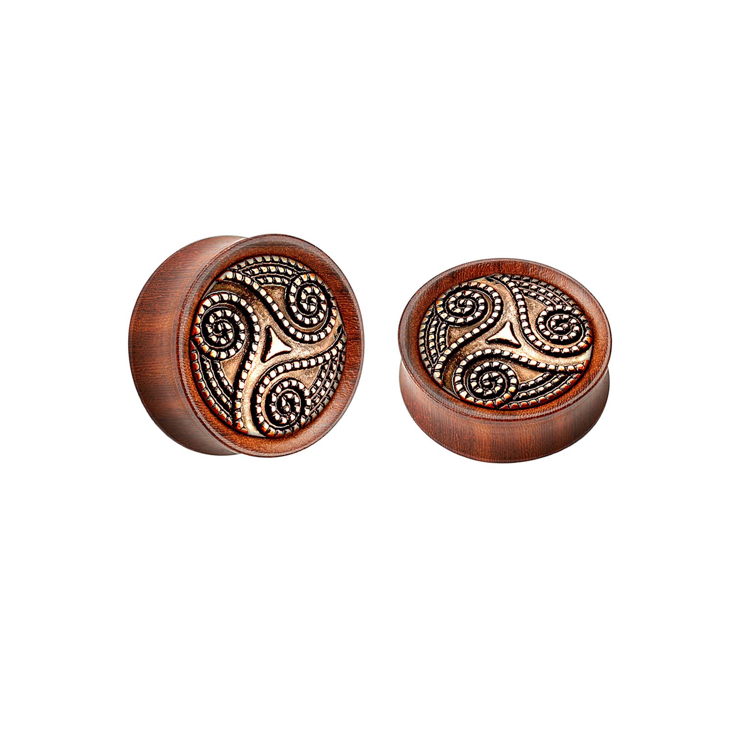 BodyJ4You Organic Solid Wood Double Flare Saddle Plugs 0G-20mm (2 Pieces) - Natural Wood Ear Gauges for Stretching - Perfect for Ear Stretching, Body Piercing & Alternative Fashion
