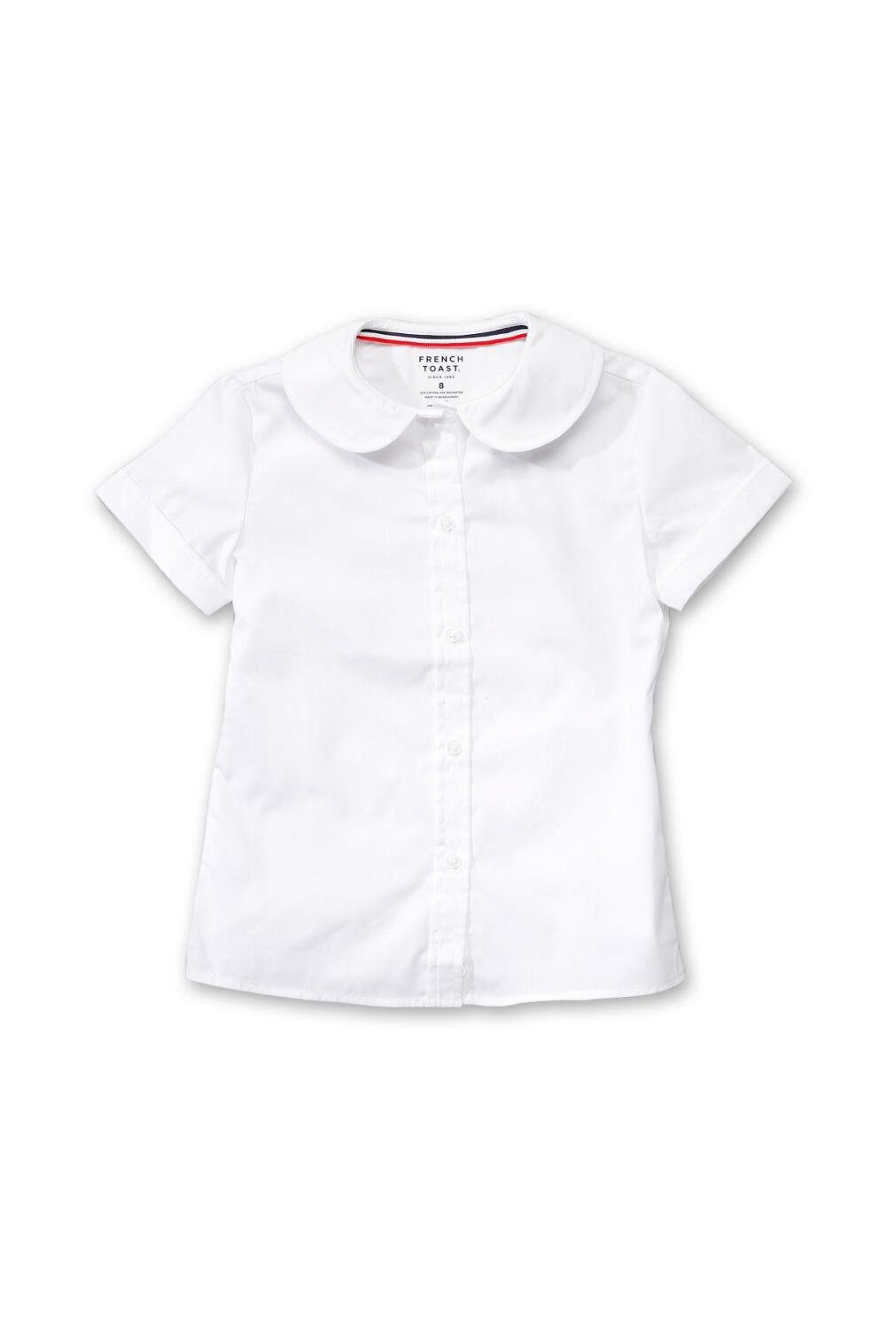 French Toast Girls' Short Sleeve Peter Pan Collar Blouse - Cute School Uniform Top for Toddler & Kids - Perfect for Class, Church & Special Occasions