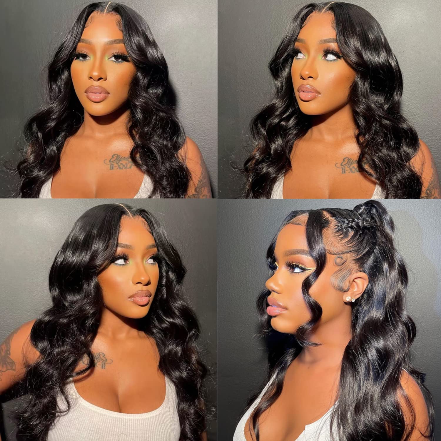 13x6 HD Lace Front Human Hair Wigs for Women - 160% Density Transparent Body Wave Lace Frontal Wig with Bleached Knots & Baby Hair - 22 Inch Natural Color - Perfect for Daily Wear, Parties & Special Occasions