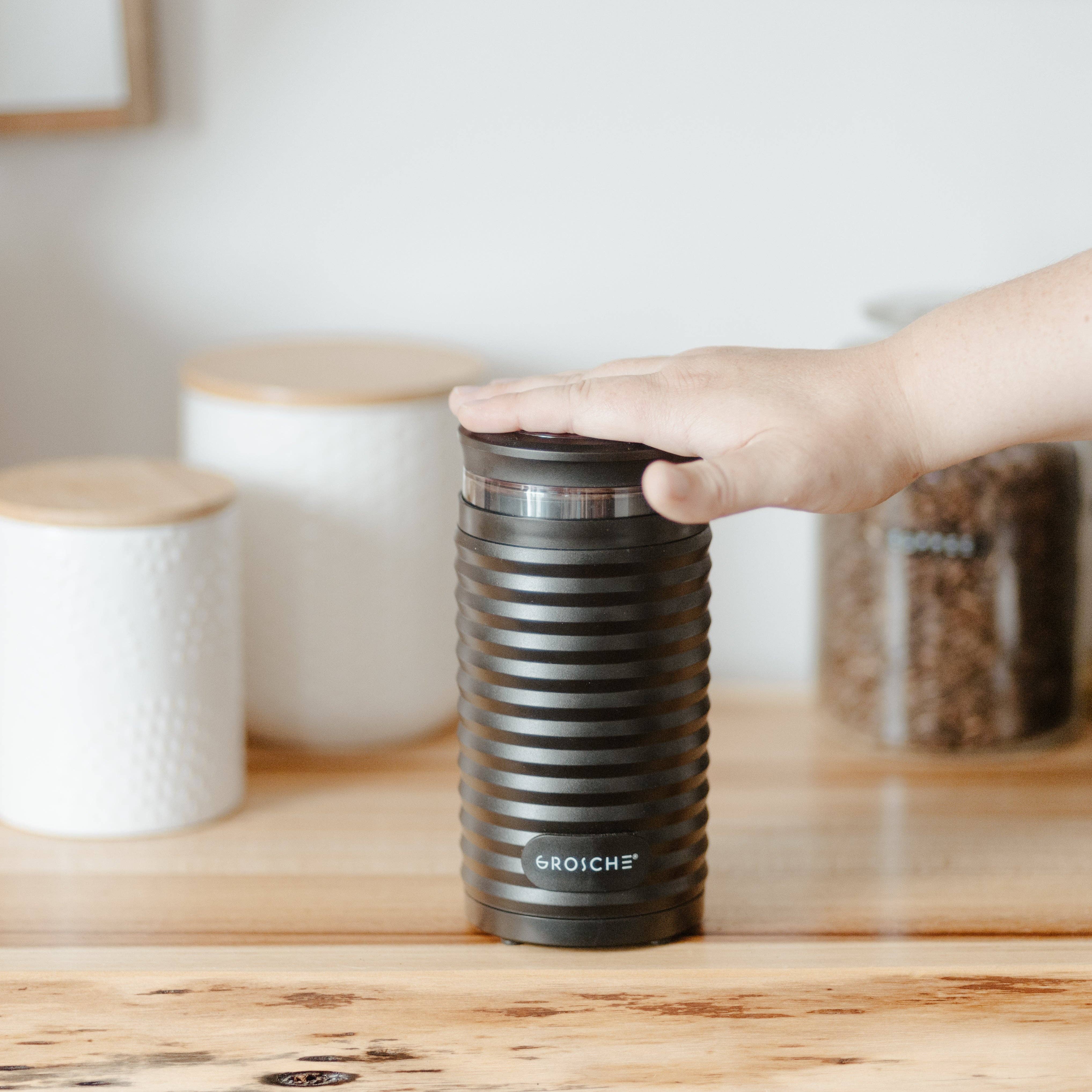 GROSCHE BREMEN Electric Coffee Grinder with Stainless Steel Blades - Perfect for Espresso, French Press & Cold Brew at Home or Office