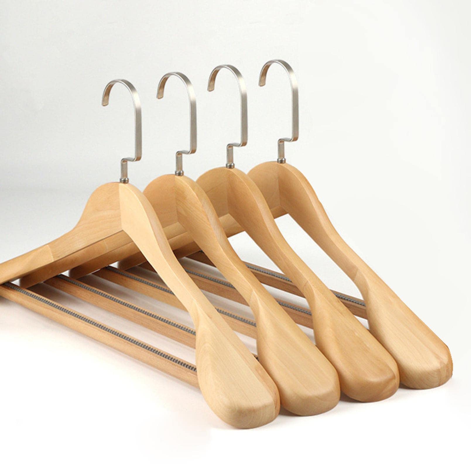 Premium Solid Wood Suit Hangers - Yu2d Wide Shoulder Wooden Coat Hangers for Jackets, Blazers & Dresses | Ideal for Closet Organization, Wardrobe Storage & Luxury Garment Care