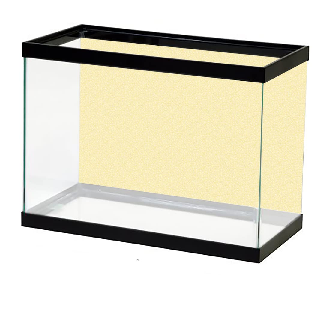 Kroity Floral Yellow Aquarium Background - Fish Tank Backdrop with Blooming Narcissus on Geometric Grid | PVC Adhesive Poster Paper Cling Decals Sticker | Pale Sage Green, Earth Yellow & Grey | Perfect for Freshwater & Saltwater Tanks, Home & Office Decor