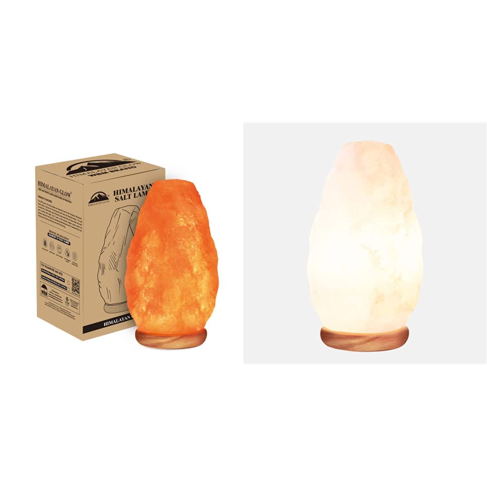 Himalayan Pink Salt Lamp with Neem Wood Base - Natural Crystal Night Light, Handcrafted ETL Certified Salt Lamp with Dimmer Switch (5-7 lbs) - Perfect for Bedroom, Yoga Studio & Relaxation Spaces
