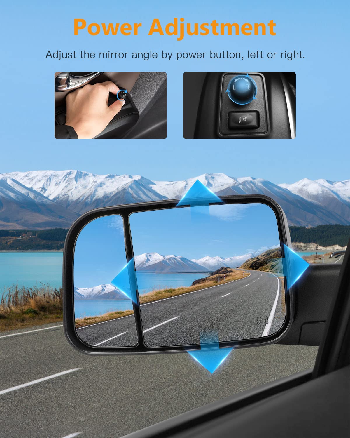 Heated Power-Adjustable Towing Mirrors for 2002-2008 Dodge Ram 1500 & 2009 Ram 2500/3500 Trucks - Black Pair (Left & Right) - Perfect for Towing Trailers, Boats & RVs with Enhanced Visibility