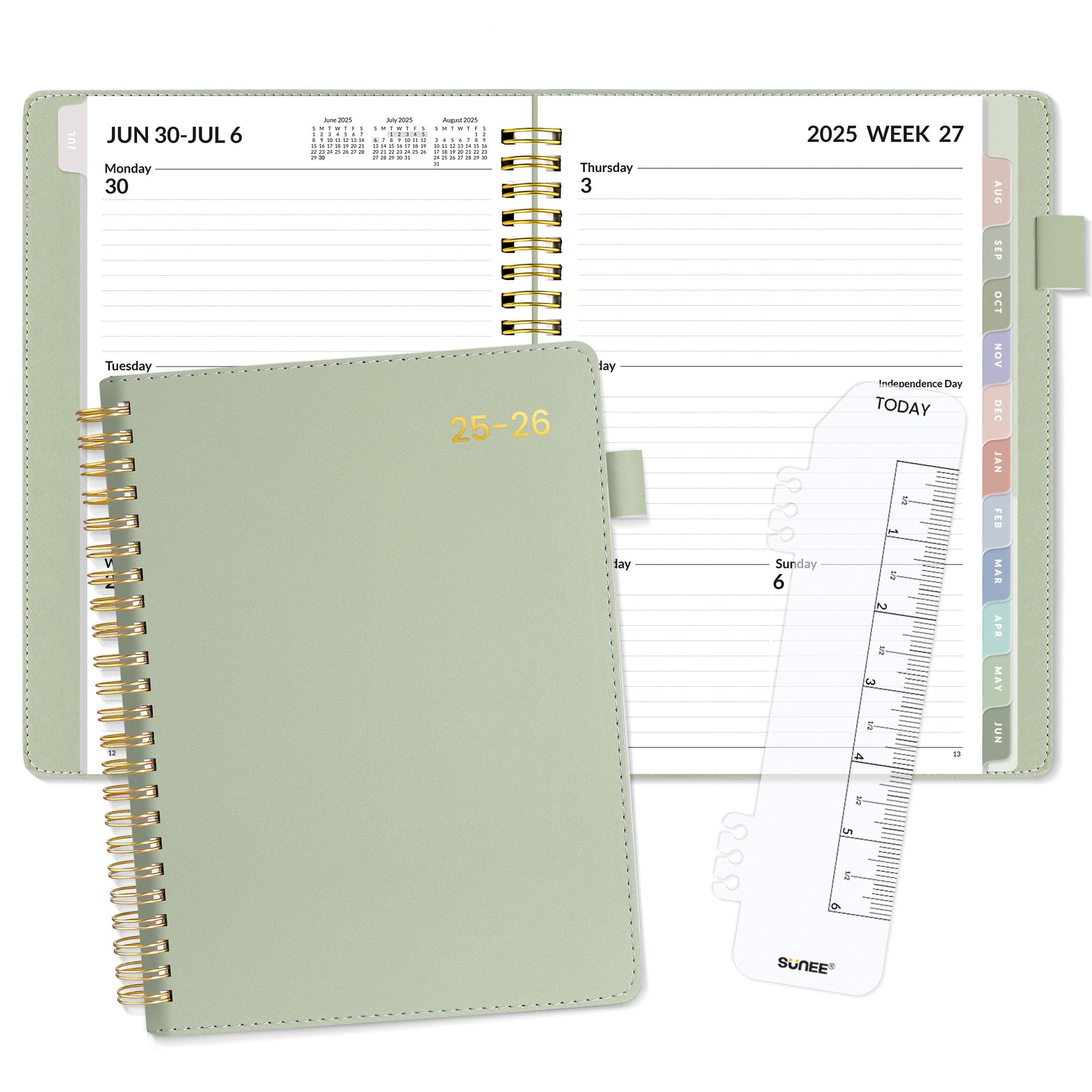 SUNEE 2025-2026 Weekly & Monthly Planner - 12 Month Academic Calendar (July 2025 to June 2026), 6.4