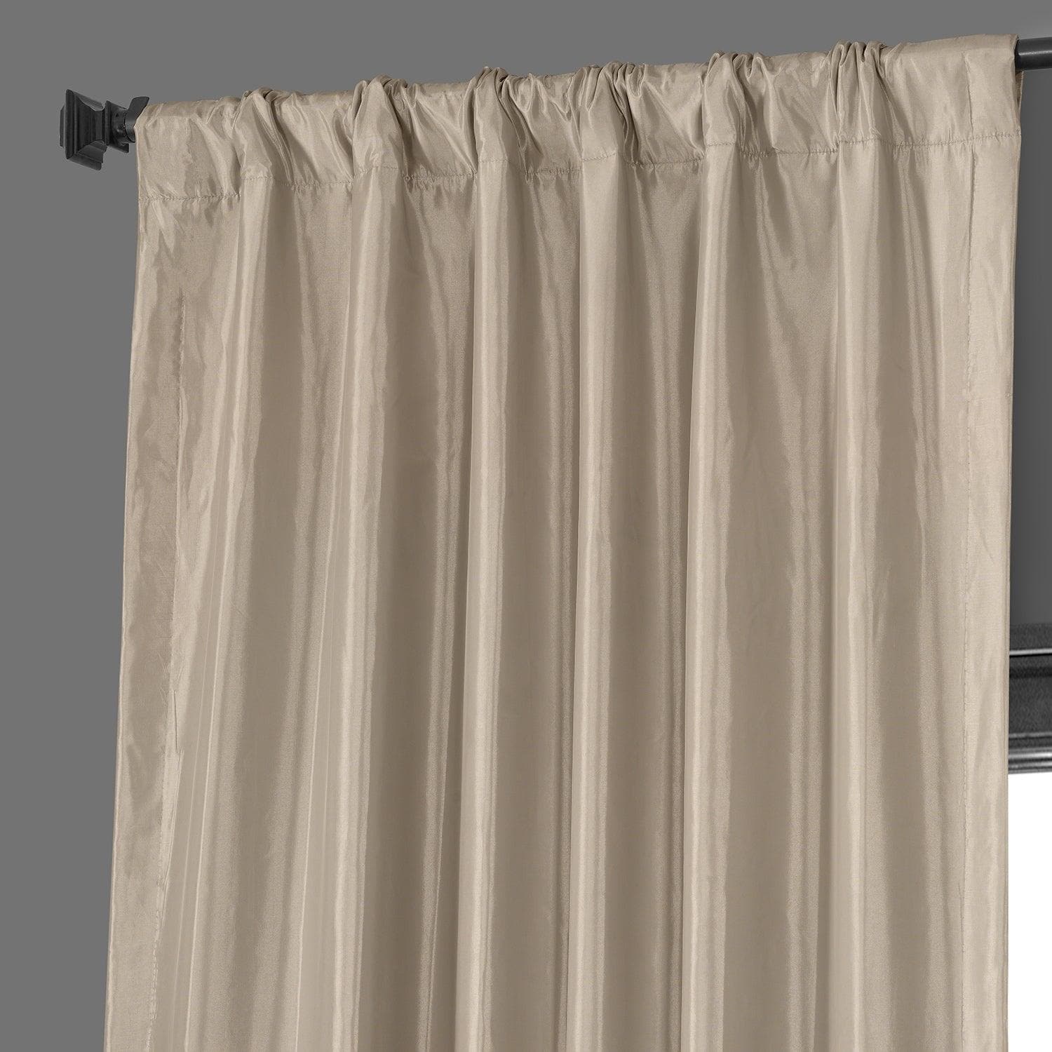 Antique Beige Faux Silk Taffeta Blackout Curtains for Bedroom - Thermal Insulated Soundproof Drapes for Living Room & Nursery, 84 Inch Length (Set of 2 Panels) - Perfect for Home Decor and Light Control