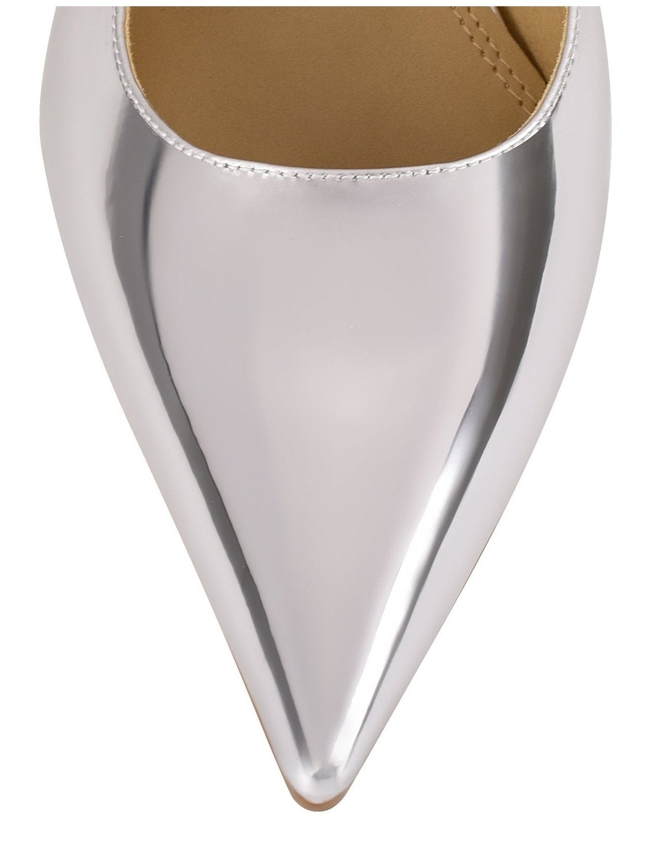 York Women's Slingback Heels - Silver Metallic Leather Pumps for Party, Wedding & Evening Wear - Comfortable Dress Shoes for Work & Special Occasions