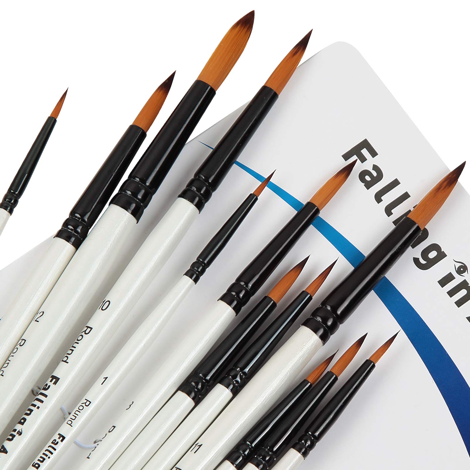 Professional 12-Piece Nylon Paint Brush Set for Watercolor, Oil & Acrylic Painting - Perfect for Artists, Face/Body Art, Nail Design & Rock Painting - Ideal for Beginners & Professionals