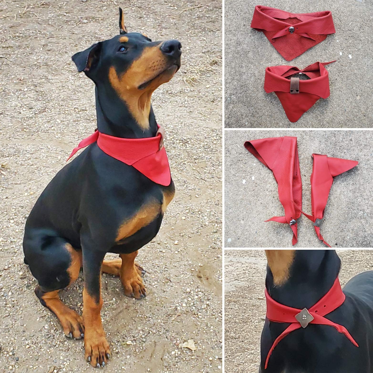 Premium Leather Dog Bandana for Pets - Adjustable & Stylish Pet Fashion Accessory - Perfect for Daily Walks, Outdoor Adventures & Special Occasions
