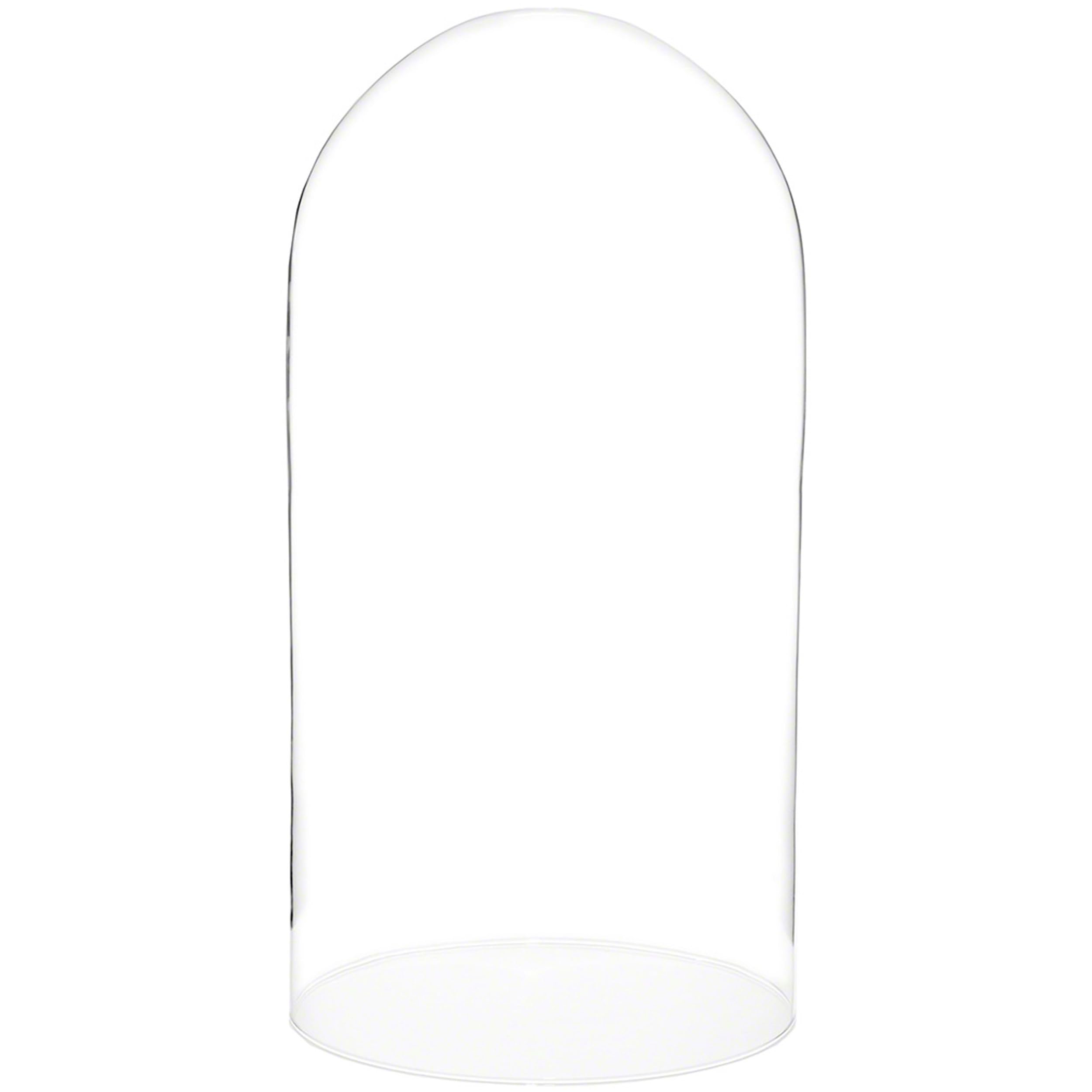 Plymor 11.75 x 23 Inch Glass Display Dome Cloche - Clear Bell Jar for Wedding Centerpieces, Cake Stand Cover, Terrarium, and Home Decor