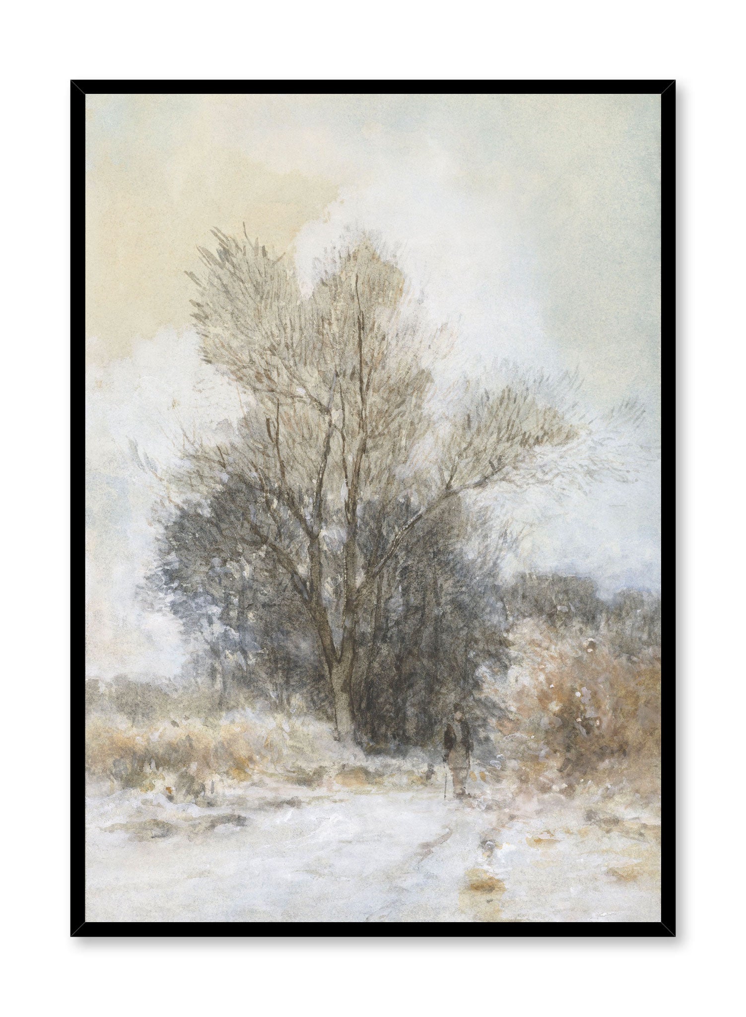 Snowy Hiker Adventure Poster - Winter Landscape Wall Art for Home & Office Decor - Perfect for Living Room, Bedroom, or Cabin