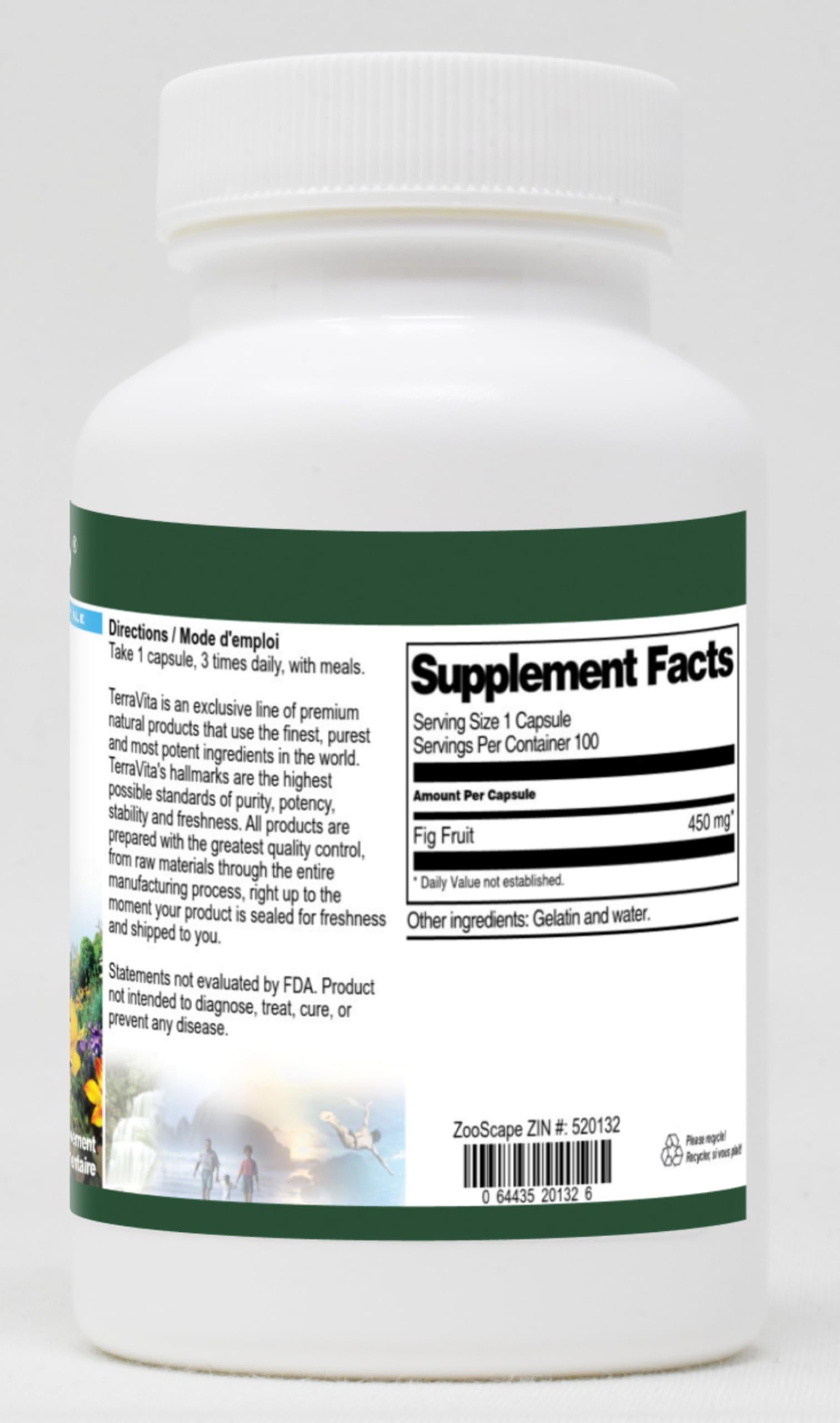 Premium Fig Fruit Extract Supplement - 450mg per Capsule (100 Capsules) | Natural Digestive Support & Antioxidant Boost | ZIN: 520132 | Ideal for Gut Health & Immune System Support