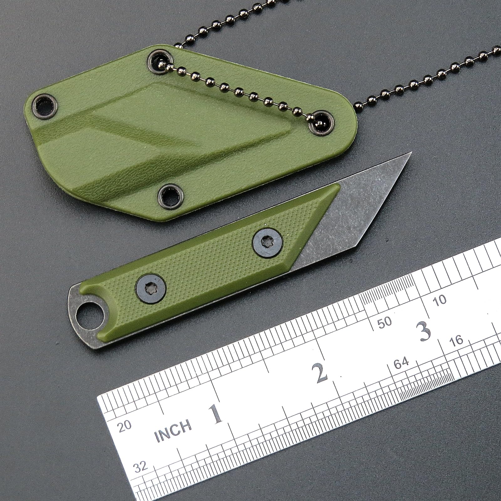 **440C Stainless Steel Fixed Blade Knife with G10 Handle - Tactical EDC Tool for Outdoor Camping, Hiking, Fishing - Includes Kydex Sheath (Army Green) - Perfect for Survival, Bushcraft & Everyday Carry**