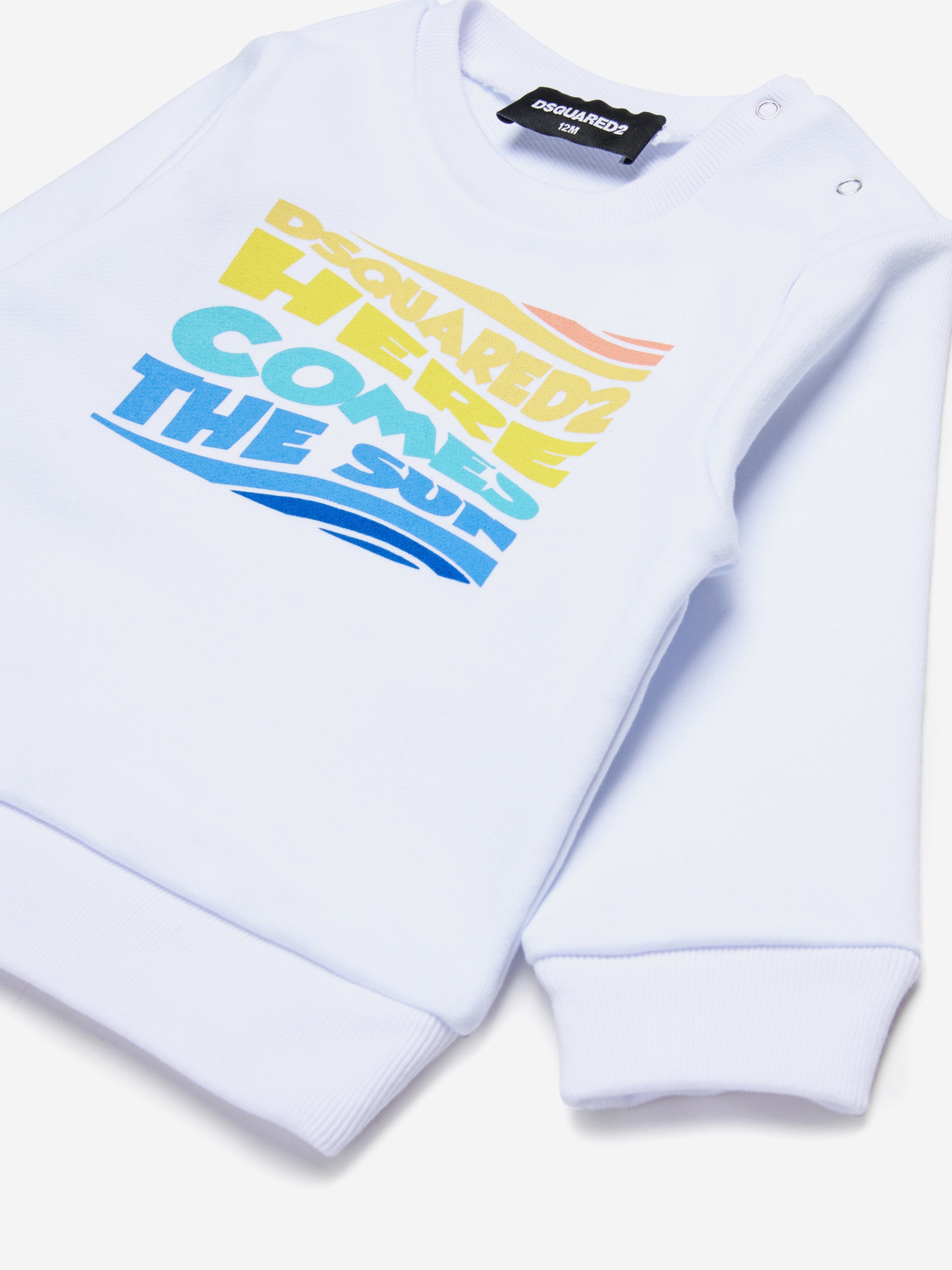 Baby Here Comes The Sun Sweatshirt - Soft Cotton White Pullover for Infants & Toddlers | Perfect for Sunny Days, Outdoor Play & Family Photos