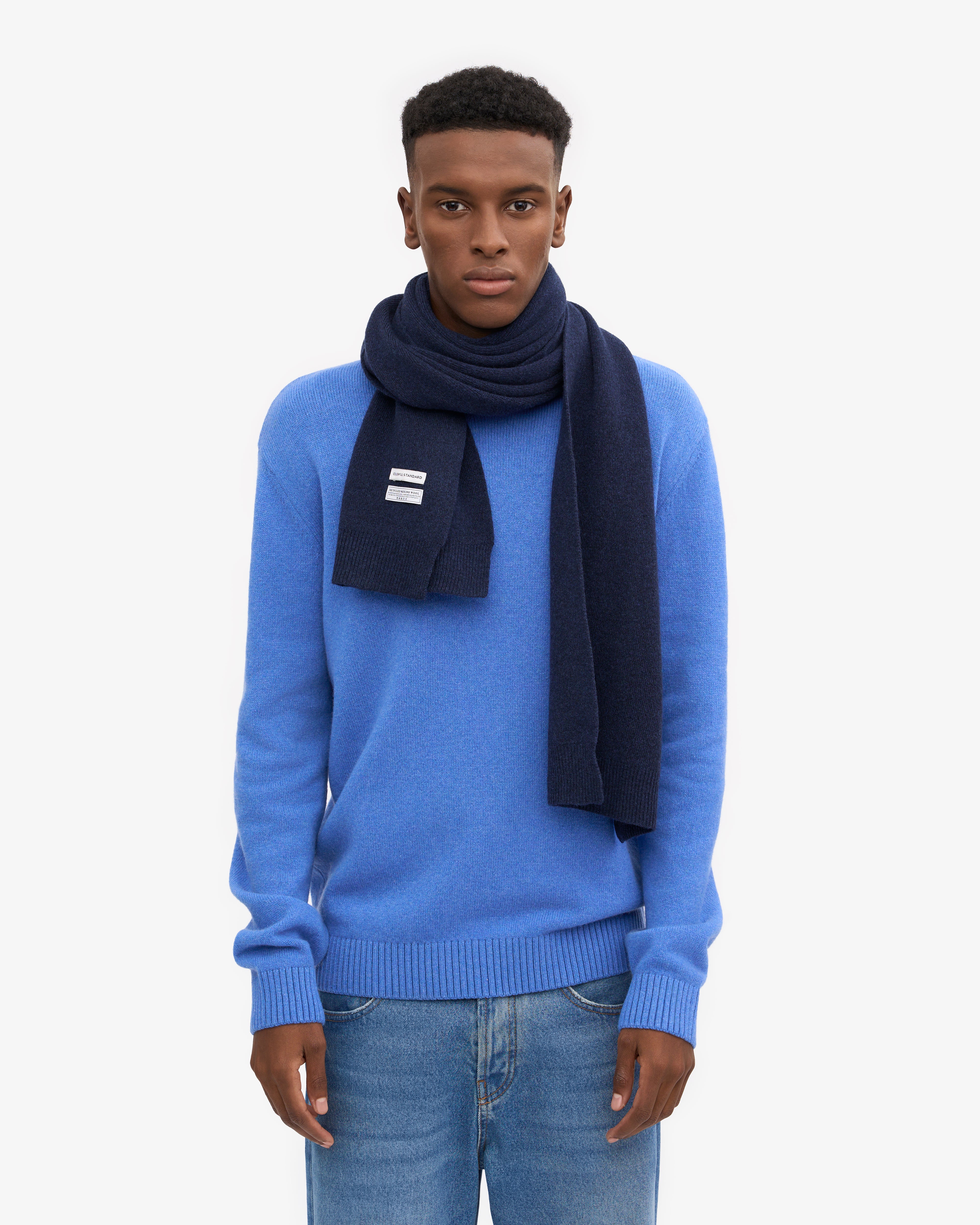 Premium Merino Wool Scarf - Soft & Warm Winter Accessory for Men & Women - Navy Blue - Perfect for Cold Weather, Outdoor Activities & Fashion