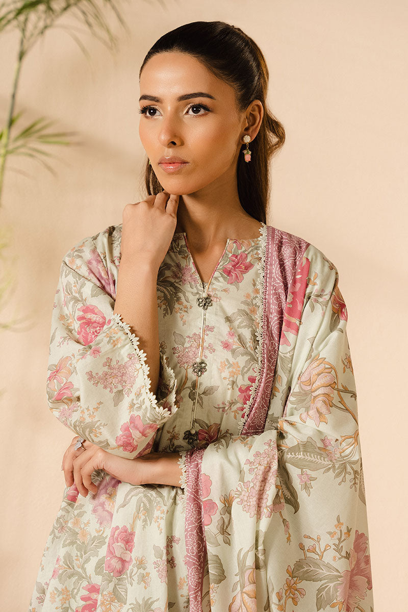 Stylish MINTY BLOOM 3-Piece Outfit Set for Women - Trendy Shirt, Comfortable Trousers & Elegant Dupatta | Perfect for Casual Wear, Office Outfits & Special Occasions