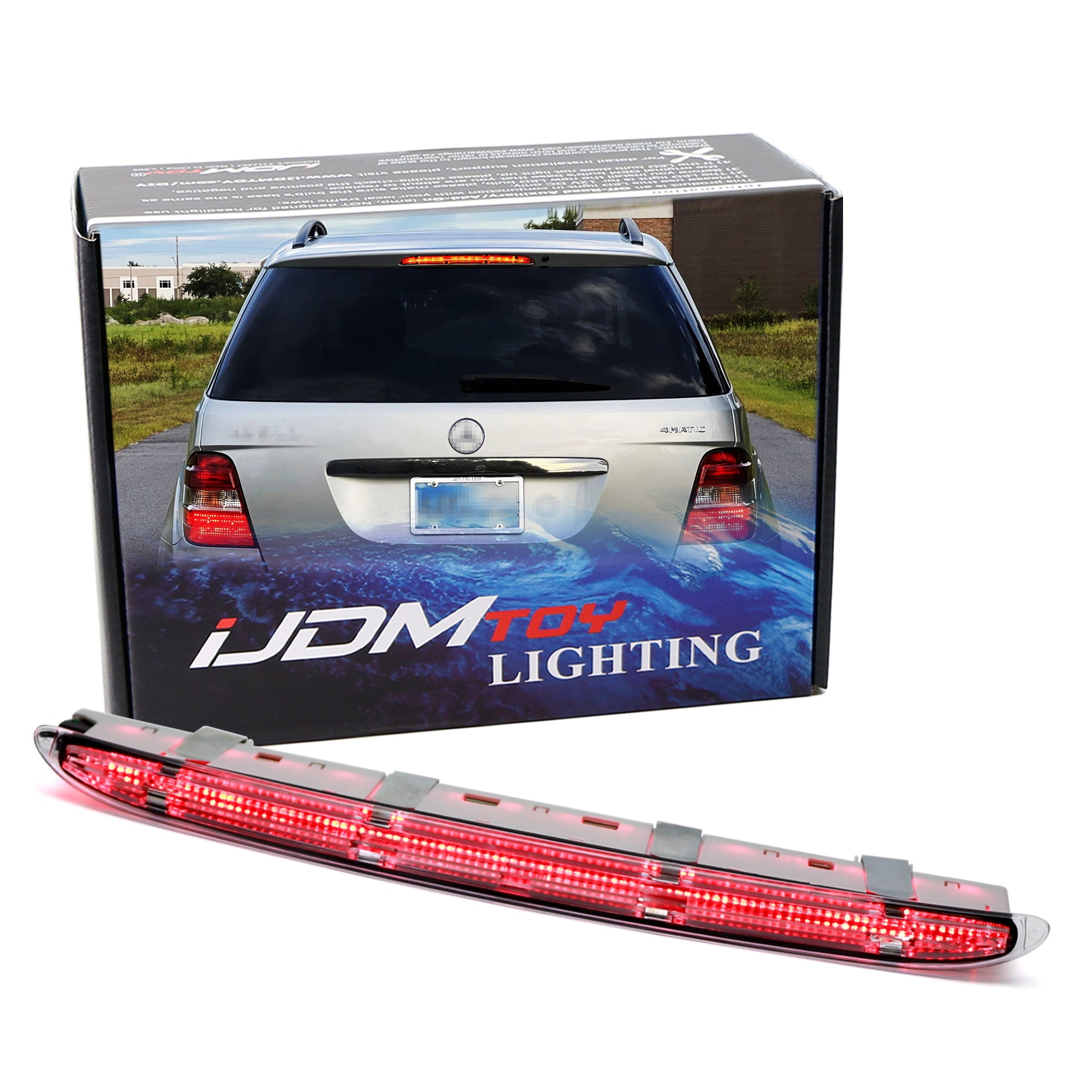 Clear Lens Rear Spoiler LED 3rd Brake Light for 2006-2011 Mercedes-Benz W164 M-Class - High Visibility Safety Upgrade for Night Driving & Enhanced Style