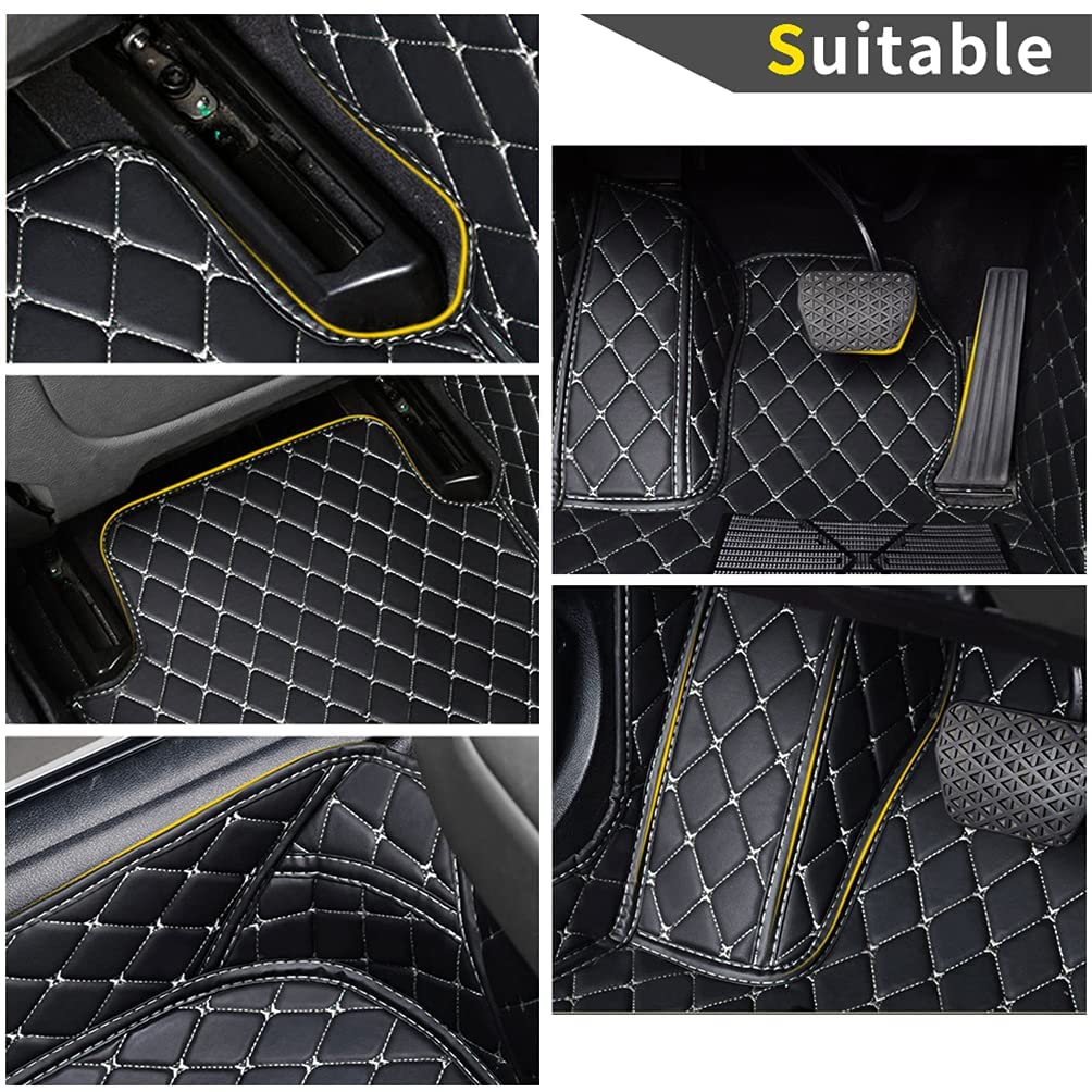 Custom Car Floor Mats for Jeep Compass, Gladiator, Renegade & Wrangler JK - Luxury Leather All-Weather Waterproof Floor Liners with Full Coverage (Wine Red) - Perfect for Off-Roading, Daily Commute & Extreme Weather Protection