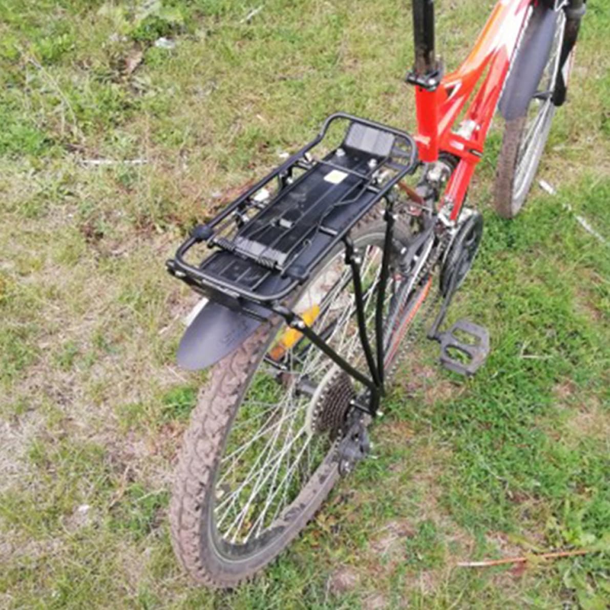 Heavy Duty Aluminum Alloy Rear Bike Rack - Universal Bike Carrier with Bolt-On Mounting - Waterproof Mountain Bike Cargo Rack for Bicycle Accessories - Perfect for Commuting, Grocery Hauling & Outdoor Adventures
