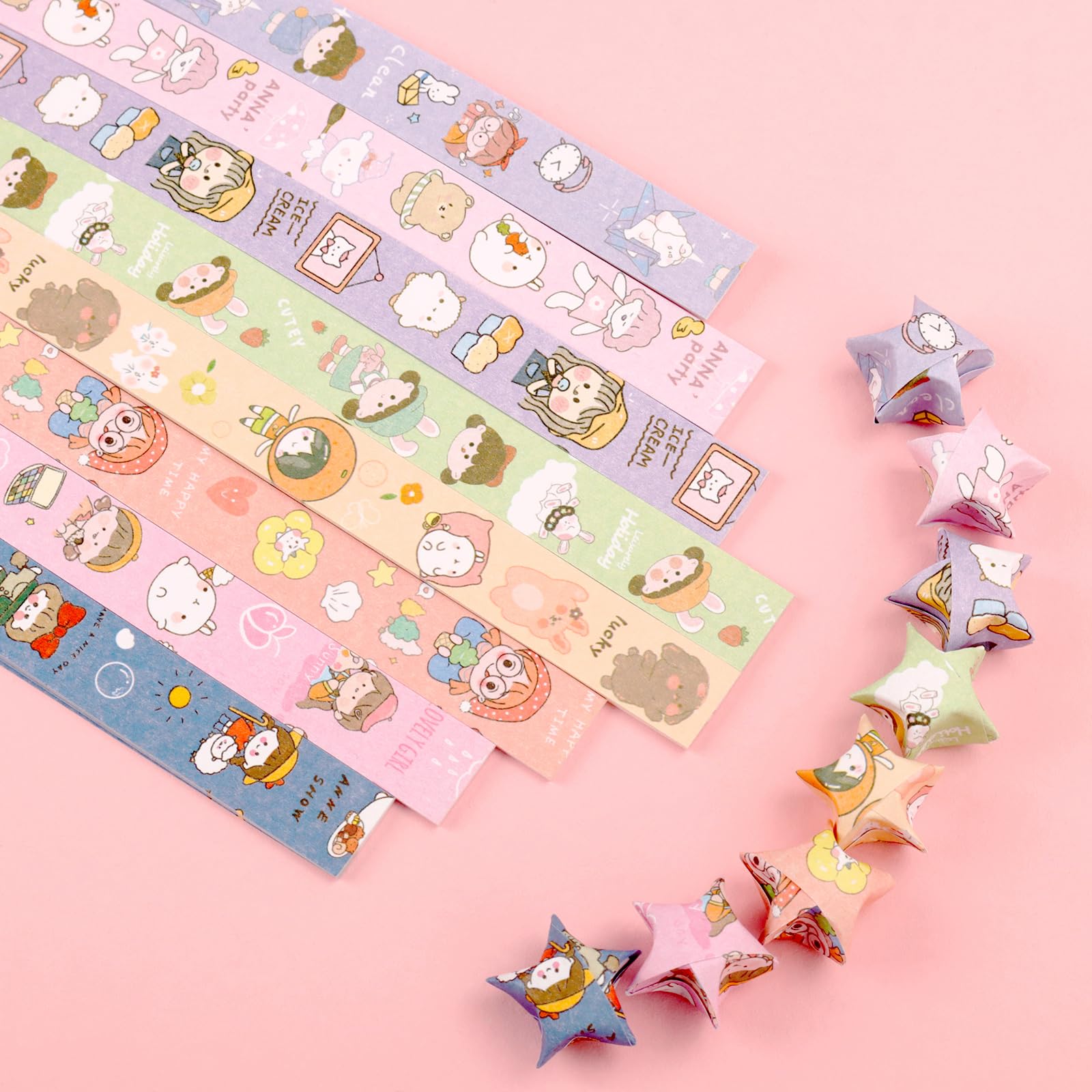544 Sheets Origami Star Paper Strips - DIY Lucky Star Folding Paper for Handmade Crafts, Room Decor, Party Favors & Gift Wrapping | Premium Quality Decorative Paper Strips for Creative Projects