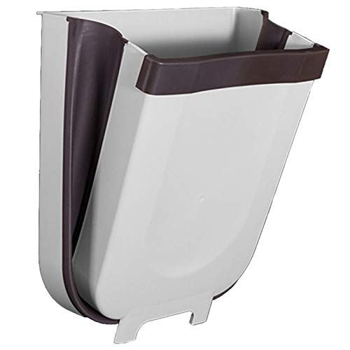 Foldable Wall Mounted Kitchen Trash Can 8L Large Capacity - White | Space-Saving Garbage Bin for Home, Office & Car | Ideal for Small Spaces & RV Living
