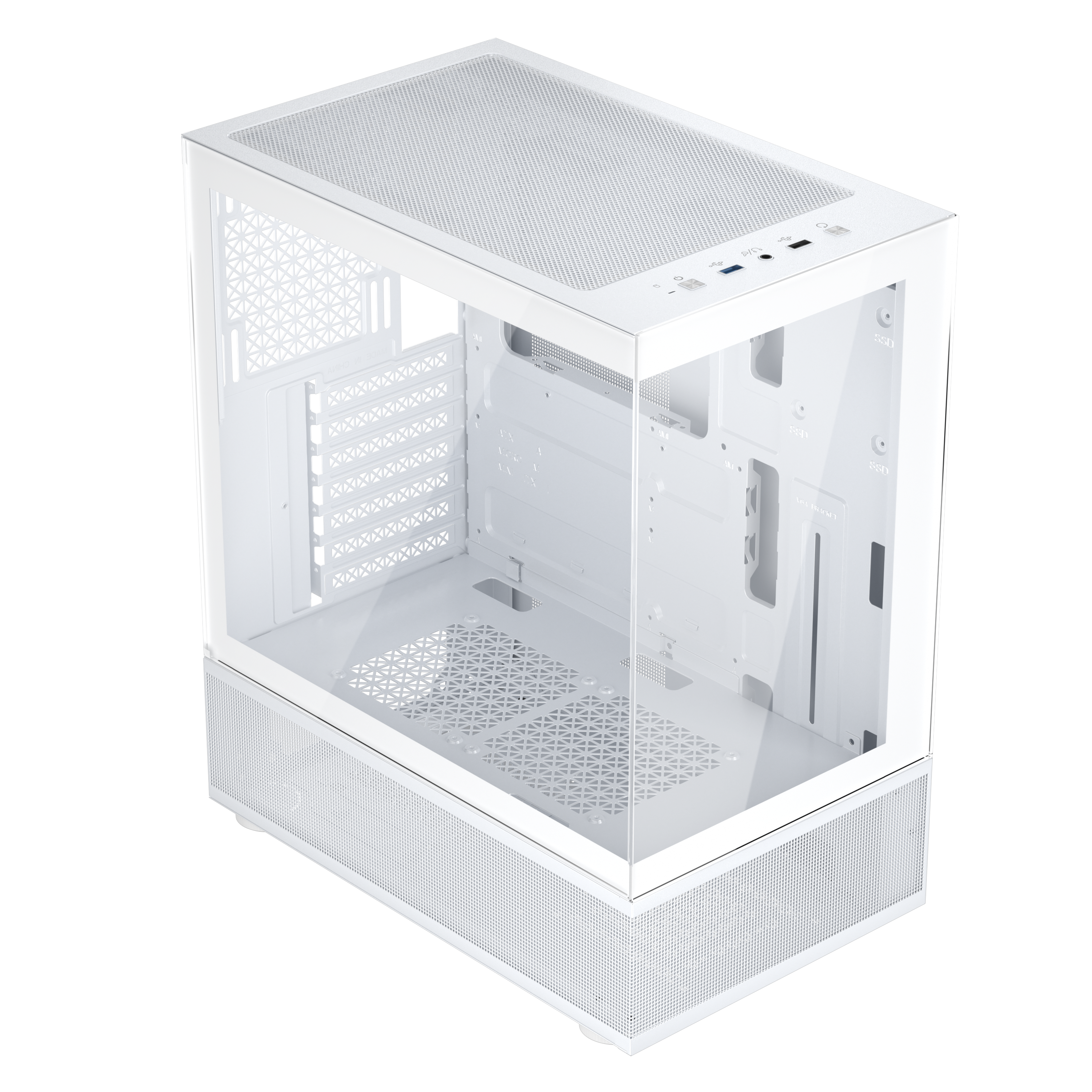 1st Player MI7 A ATX/M ATX/ITX PC Gaming Case - White - High Airflow & RGB Lighting for Ultimate Gaming Setup | Perfect for Home & Office Gaming Rigs