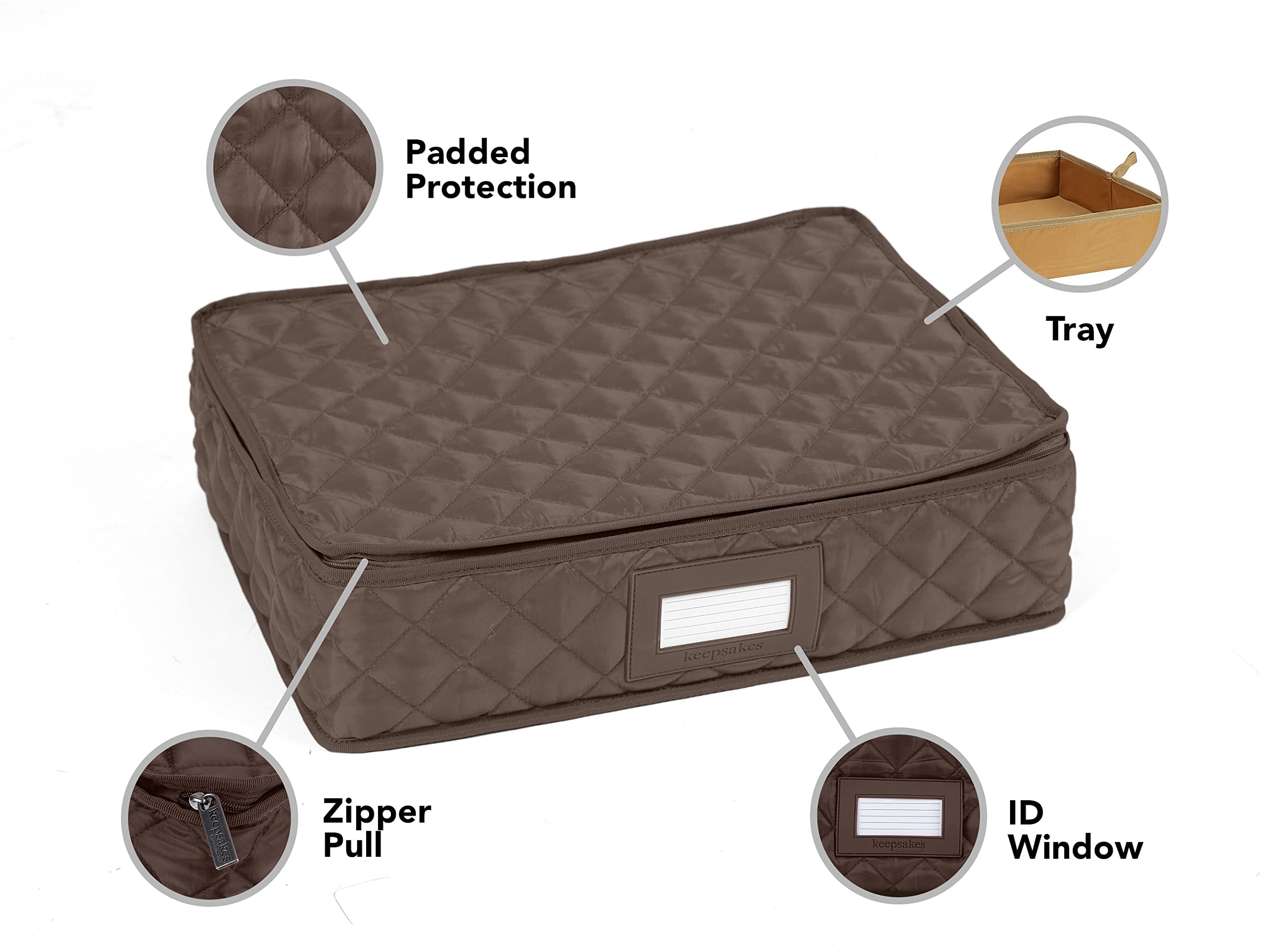 Bronze Platter Serveware Storage with Tray - Washable & Stain Resistant Kitchen Organizer with ID Window | Perfect for Buffet Serving, Party Entertaining & Kitchen Organization