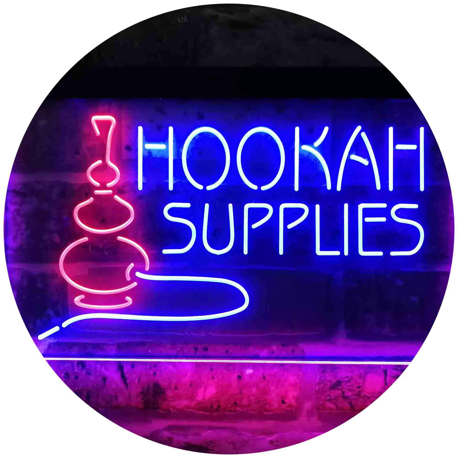 ADVPRO Hookah Supplies Shop Dual Color LED Neon Sign - Red & Blue Glowing Bar Decor (24