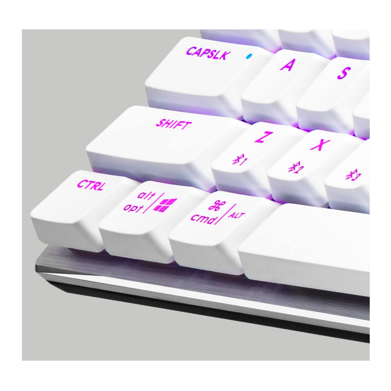 Cooler Master SK653 Wireless Bluetooth Mechanical Gaming Keyboard - Low Profile, Linear Red Switches, RGB Backlit, Ergonomic Design for Mac & Windows (Silver/White, QWERTY) | Perfect for Office Work, Gaming & Typing