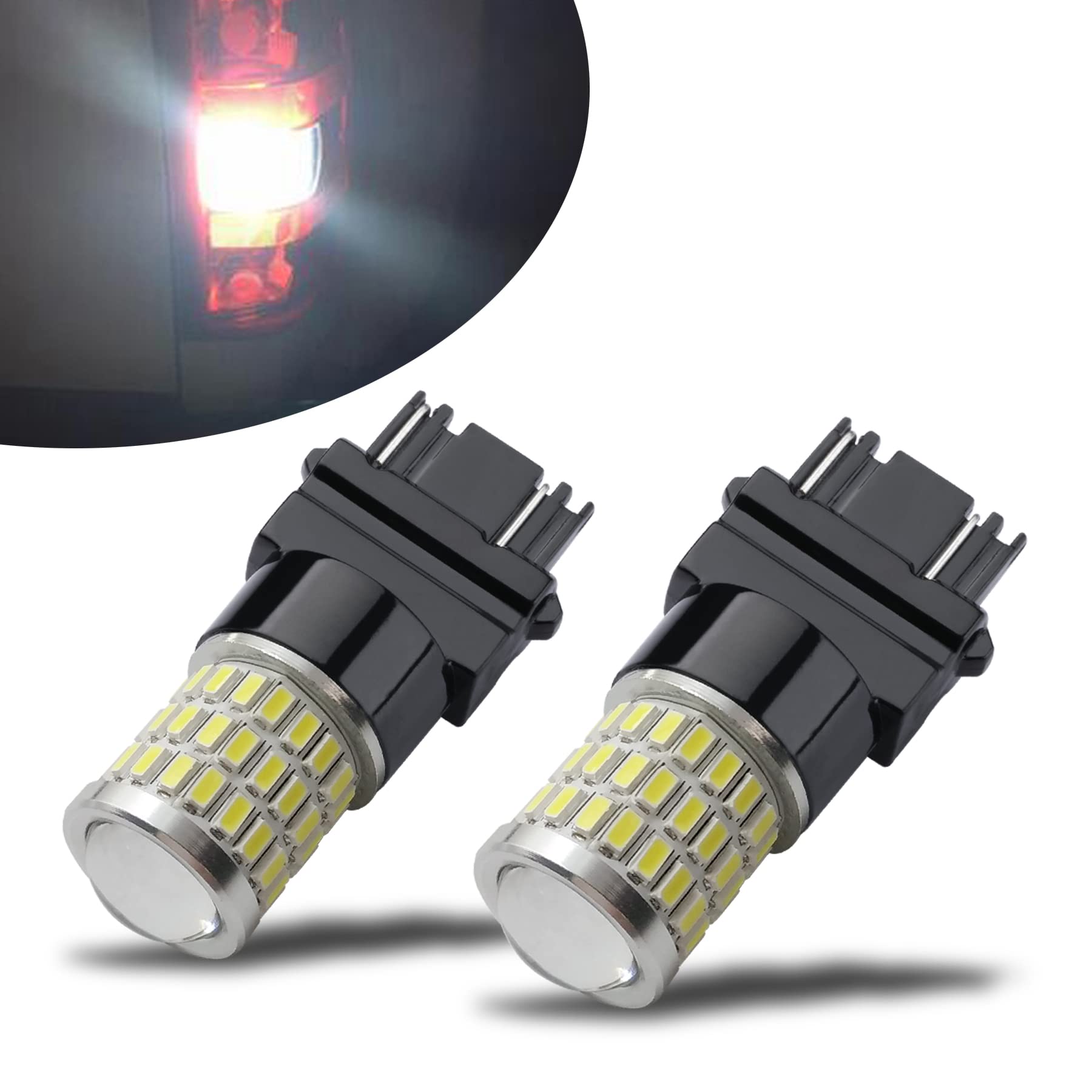 iBrightstar 9-30V Super Bright 3157 4157 3057 3156 LED Bulbs - Low Power Xenon White Replacement for Backup Reverse Lights, Tail Brake & Parking Lights | Perfect for Cars, Trucks & SUVs Nighttime Safety