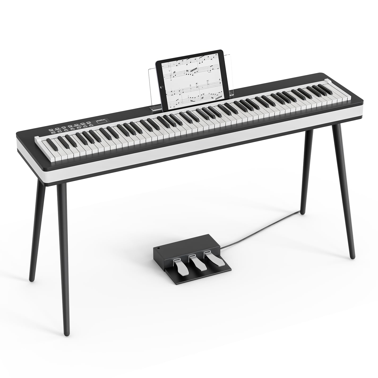 UMOMO 88-Key Weighted Digital Piano Keyboard - Full Size Electric Piano with Intelligent Touch Controls, Stand, Headphone Jack, USB/MIDI & 3 Pedals - Professional Electronic Piano for Beginners & Adults (Black) - Perfect for Home Practice, Studio Recording & Music Lessons
