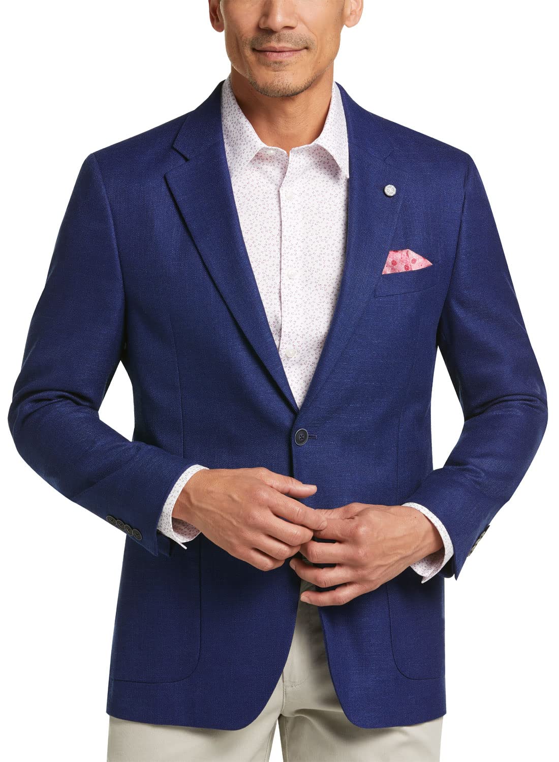 Nautica Men's Textured Blazer Jacket - Slim Fit Casual Sport Coat for Business, Office & Wedding - Lightweight Stretch Comfort for Professional & Formal Occasions