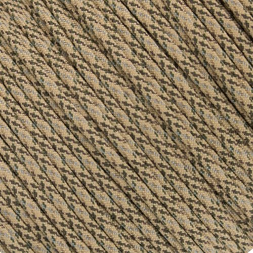 550 Paracord Type III 7-Strand Military-Grade Rope - 100ft Sand Camo Survival Cord for Outdoor Camping, Hiking & Emergency Preparedness