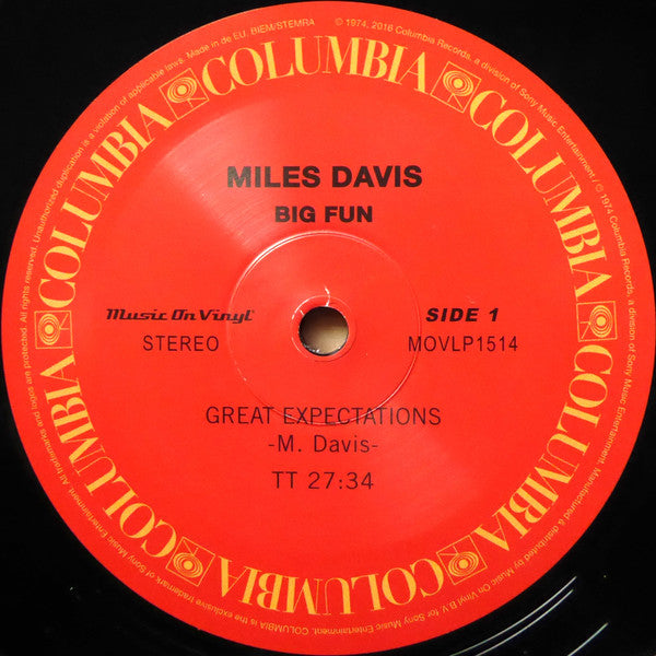 Miles Davis Big Fun 2xLP Vinyl Record Album Reissue 180 Gram Near Mint (NM/M) - Perfect for Jazz Collectors & Audiophiles