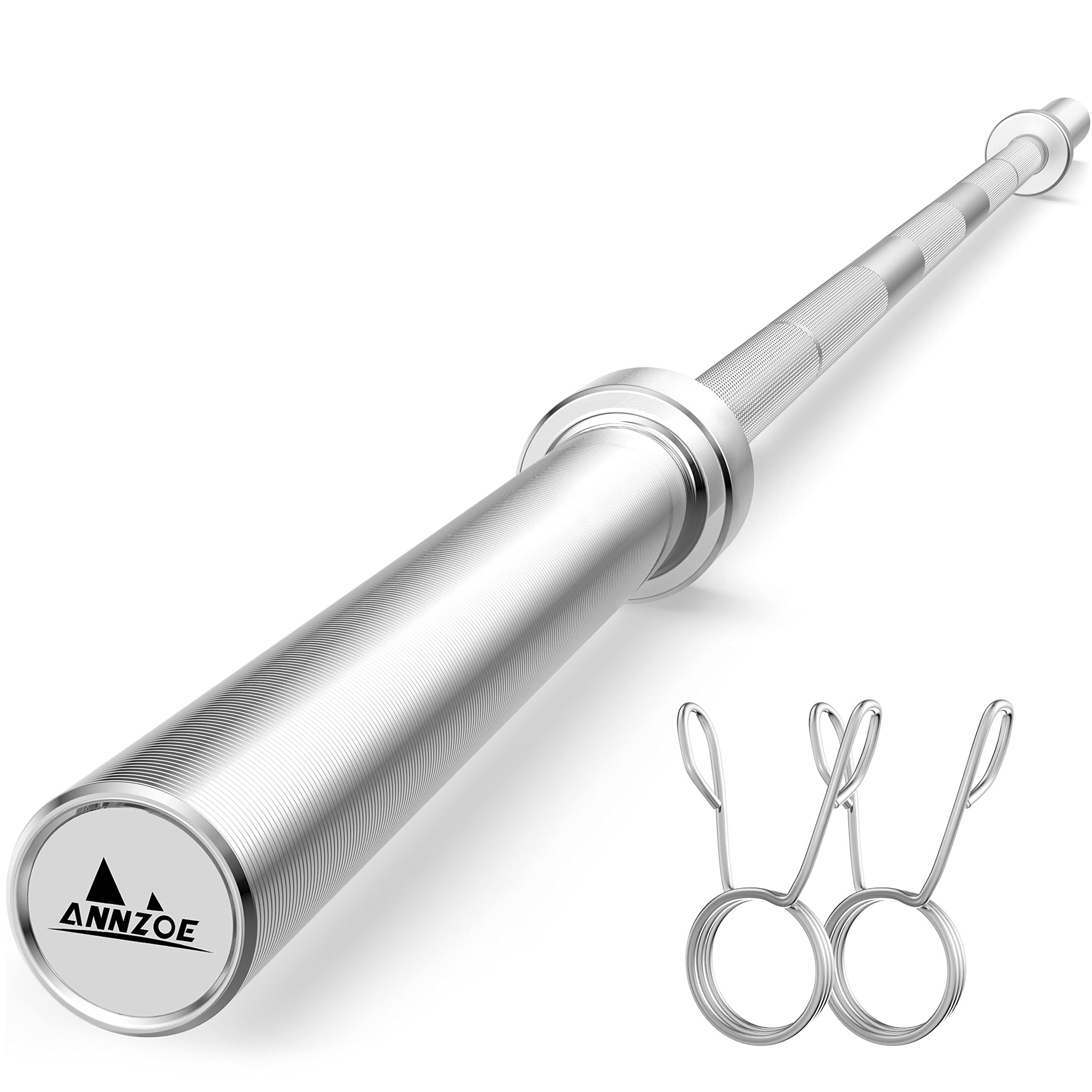 Olympic Barbell Bar 7-Foot Weightlifting Bar - 700 lbs Capacity, Solid Iron Construction for Strength Training - Perfect for Home Gym, CrossFit & Powerlifting Workouts