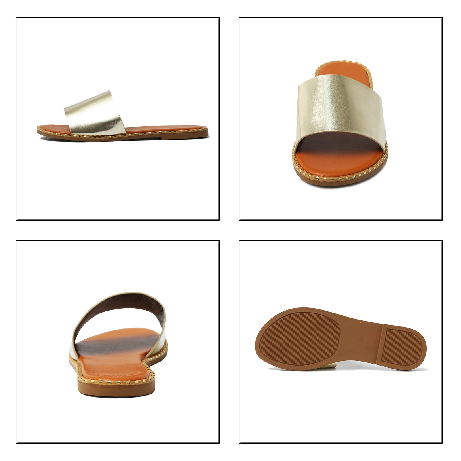 Women's Casual One Strap Slide Sandals - Comfortable Flat Slip-On Dressy Sandals for Women | Perfect for Beach, Vacation, and Everyday Wear