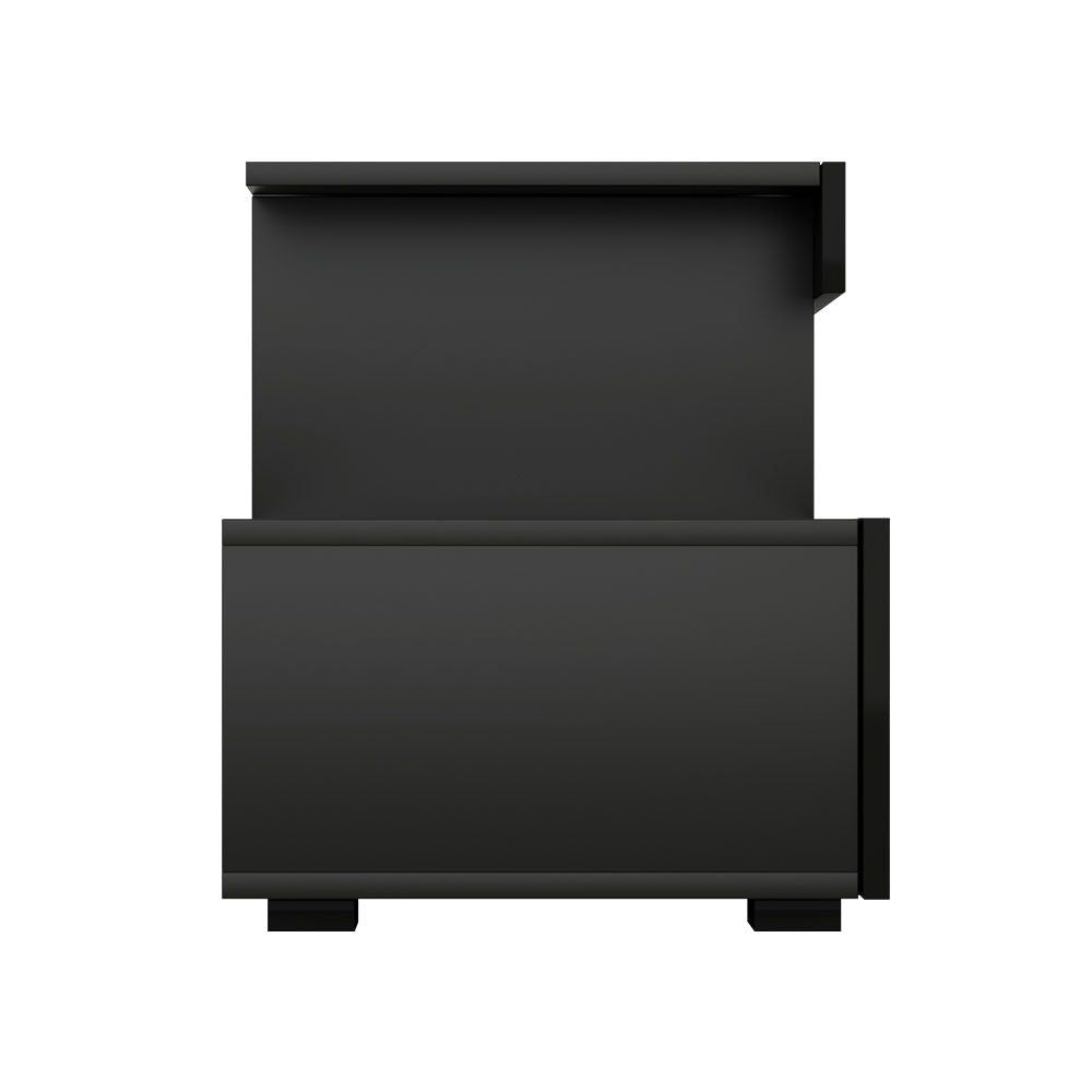 Artiss 215cm Black Caya Entertainment TV Stand with LED Lighting - Perfect for Living Room, Home Theater & Media Storage