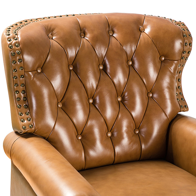 Premium Genuine Leather Oversized Recliner Chair for Living Room - Comfortable Lounge Chair for Home Theater, Reading Nook & Relaxation