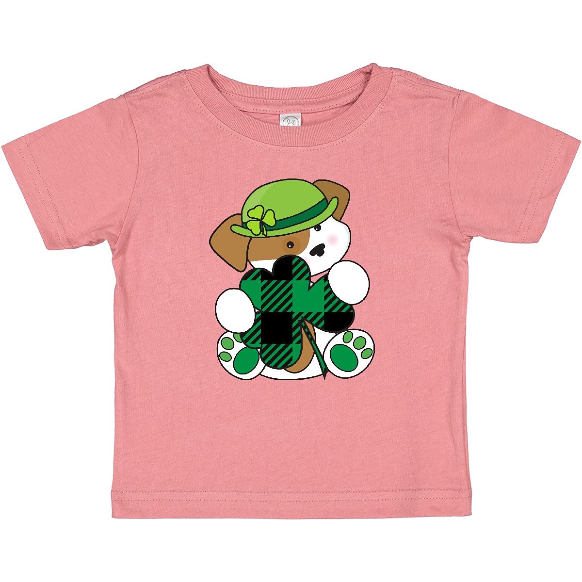 Inktastic St. Patrick's Day Irish Buffalo Plaid Puppy Baby T-Shirt | Cute Green Plaid Dog Shirt for Infants & Toddlers | Perfect for St. Paddy's Day Celebrations & Irish-Themed Parties