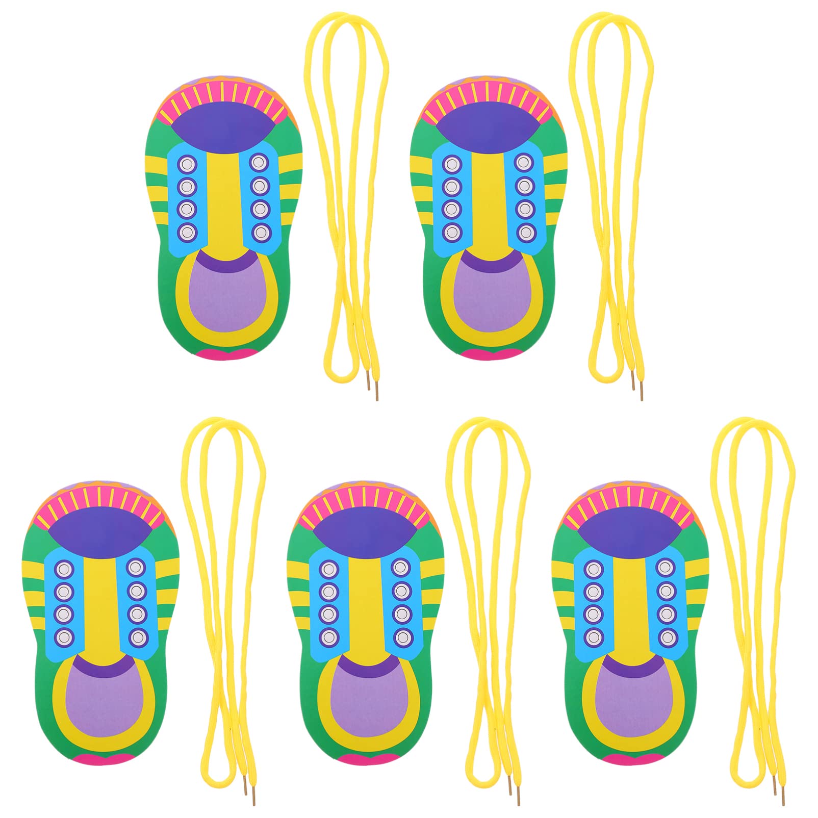 STOBOK 5 Sets Kids Shoelace Tying Practice Toy - Early Learning Lacing Shoes Educational Aid for Children, Random Colors - Perfect for Preschool & Montessori Classroom Activities