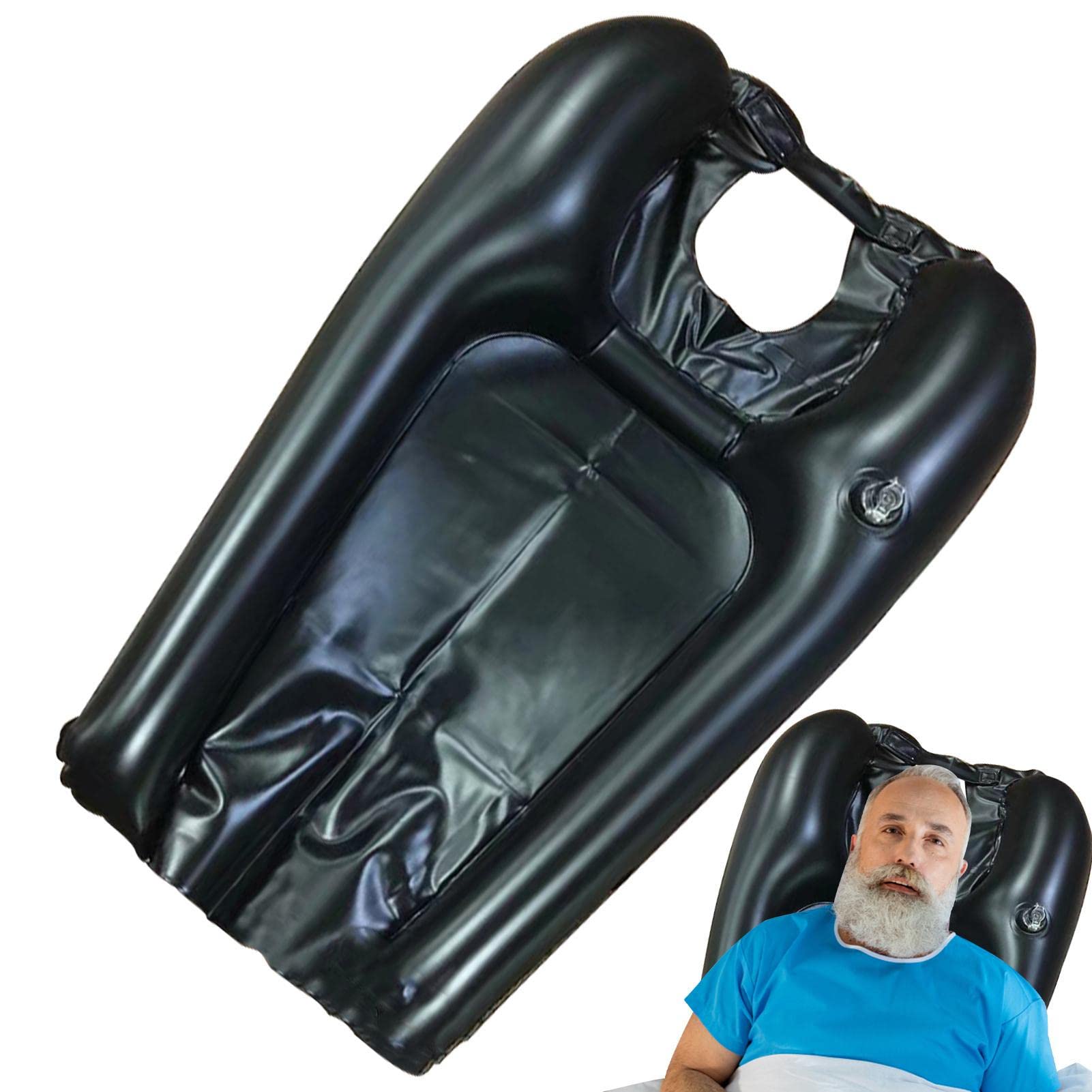 **Inflatable Hair Washing Basin - Portable Shampoo Bowl for Elderly, Disabled & Bedridden - Lightweight Hair Wash Tray for Home & Salon Use - Perfect for Pregnant Women & Post-Surgery Care**    *(Use Case: Ideal for home care, hospitals, salons, and post-surgery recovery, providing comfortable hair washing for those with limited mobility.)*